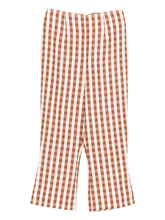 Gingham pattern trousers
