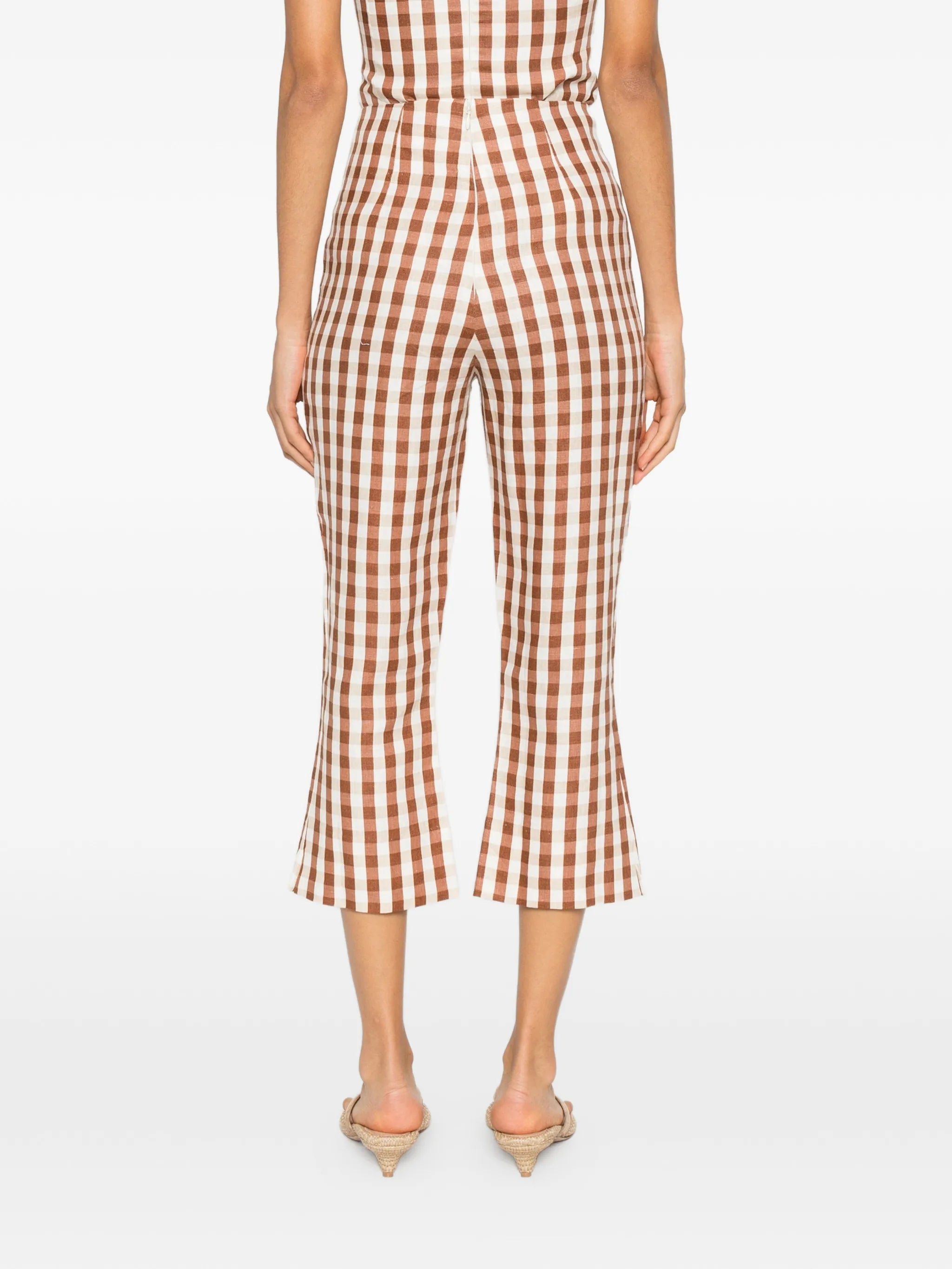 Gingham pattern trousers