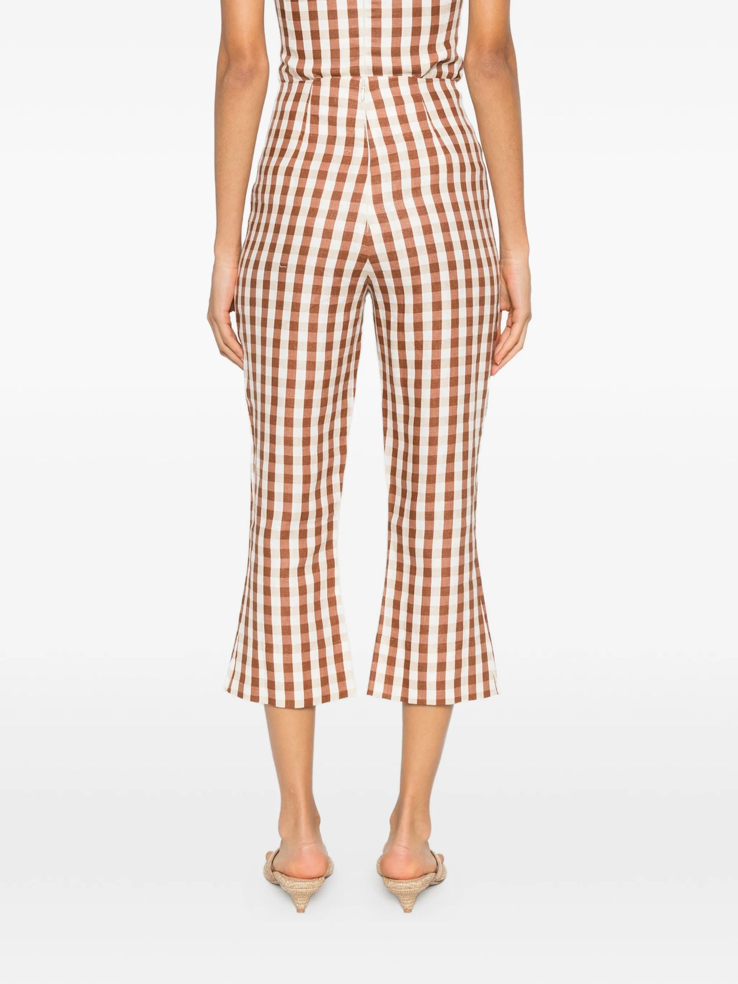 Gingham pattern trousers