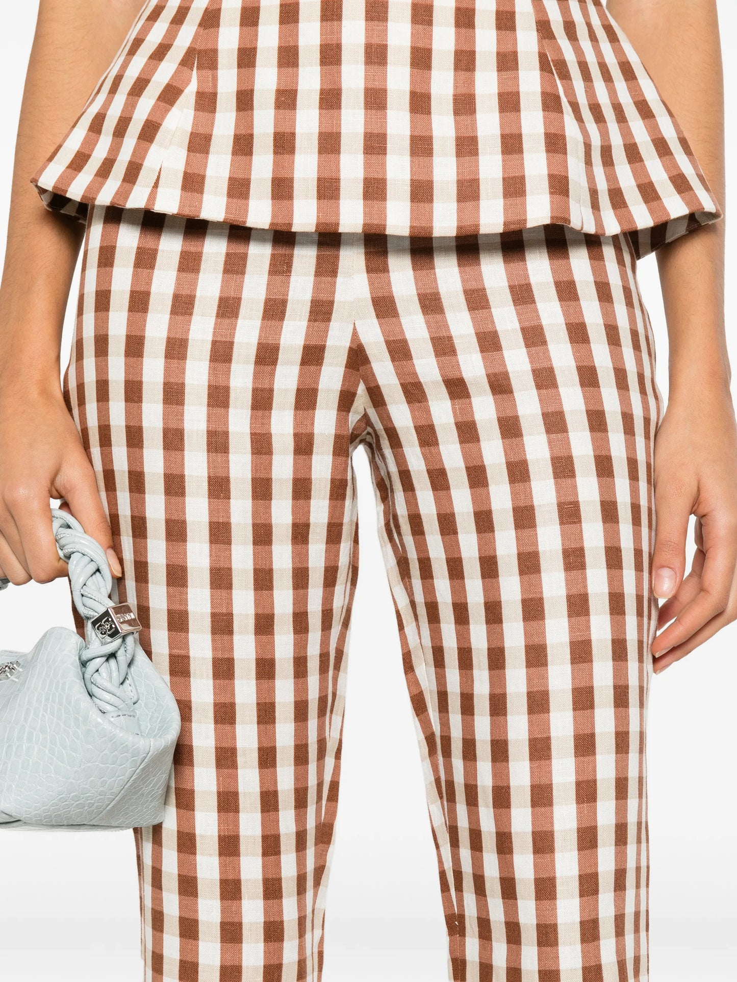 Gingham pattern trousers