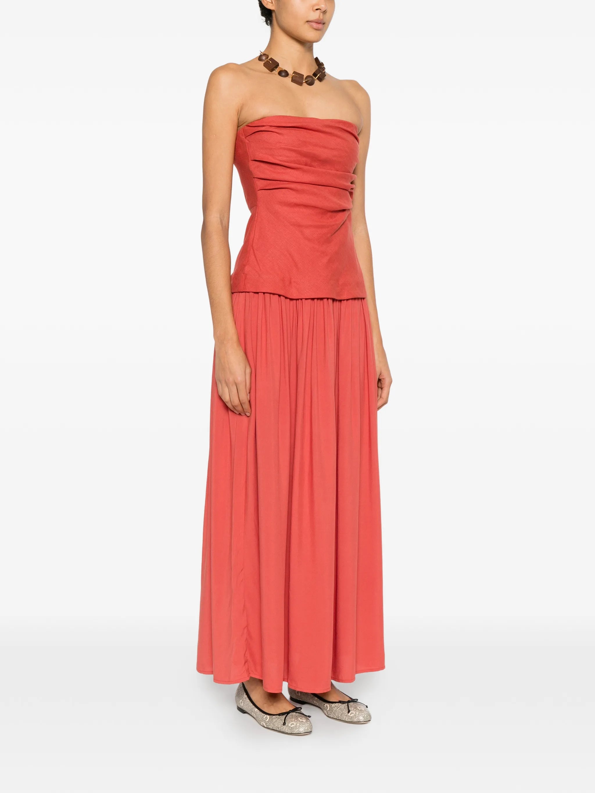 Hedy Maxi ruched bandeau dress