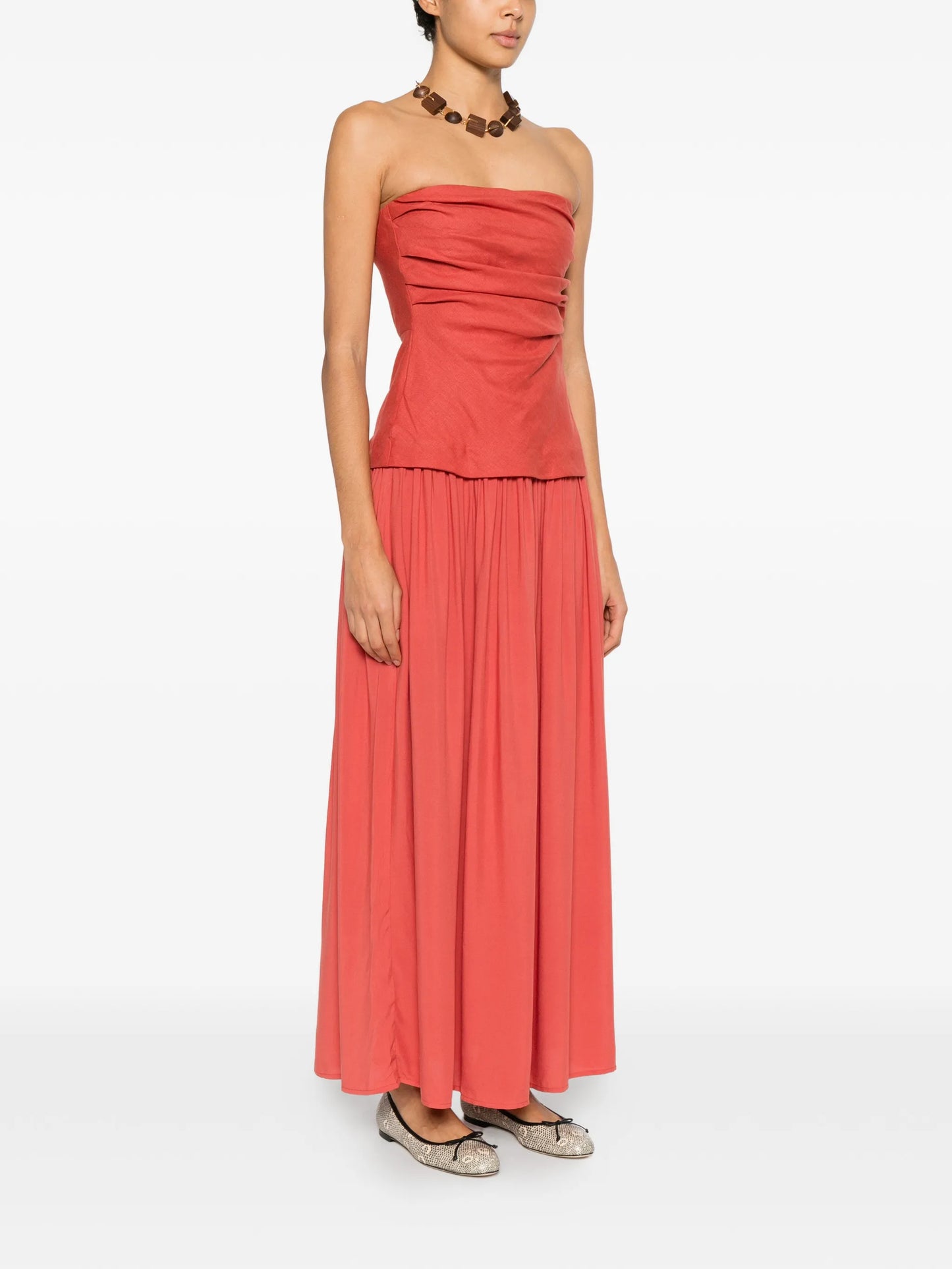 Hedy Maxi ruched bandeau dress