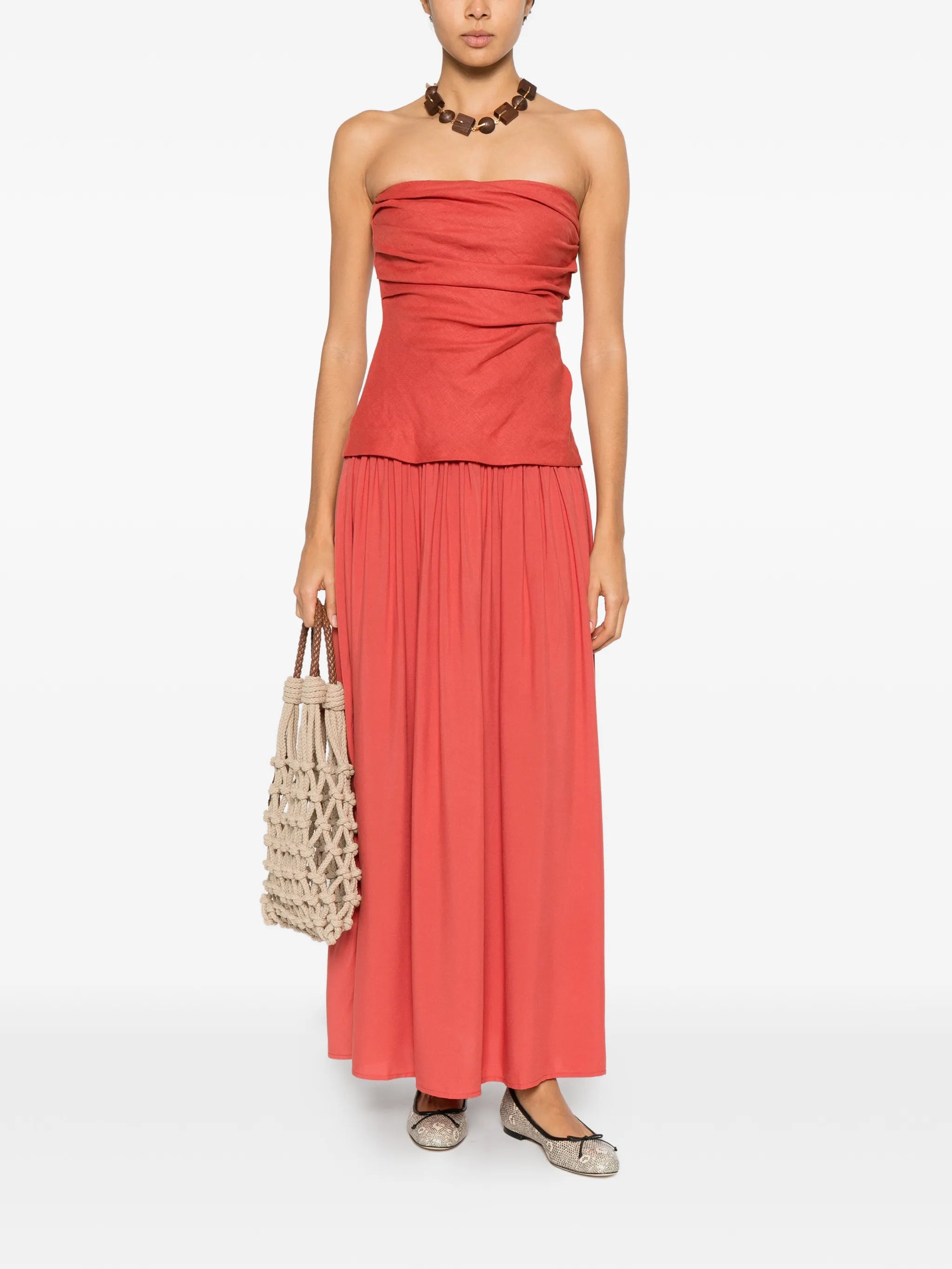 Hedy Maxi ruched bandeau dress