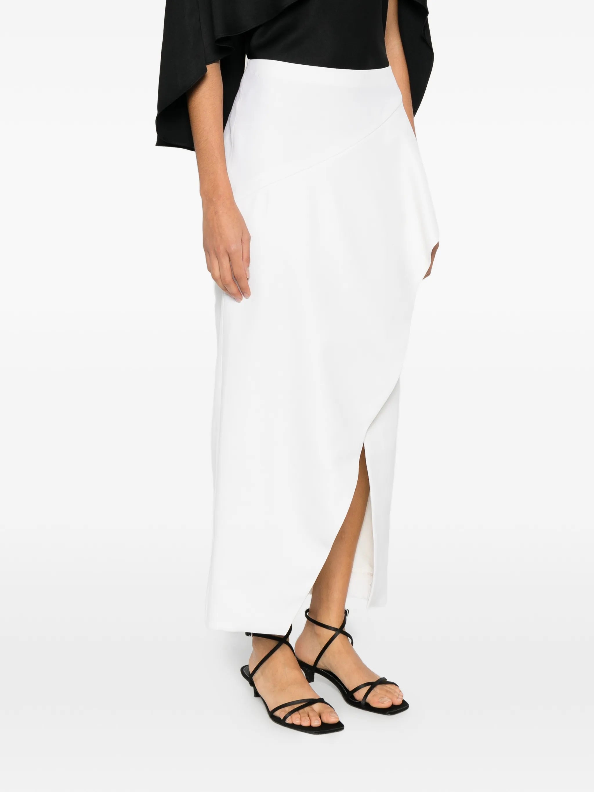 Jaia ruffled split midi skirt