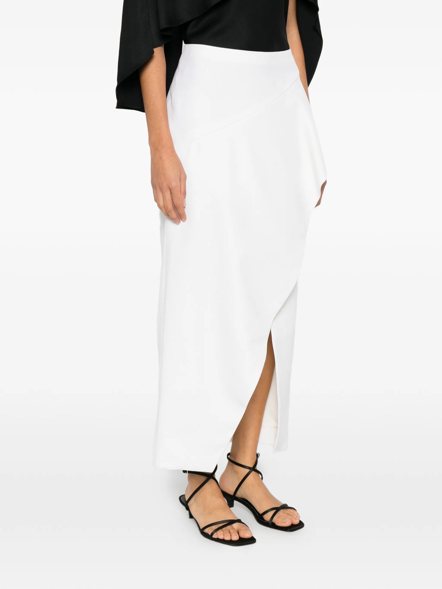 Jaia ruffled split midi skirt