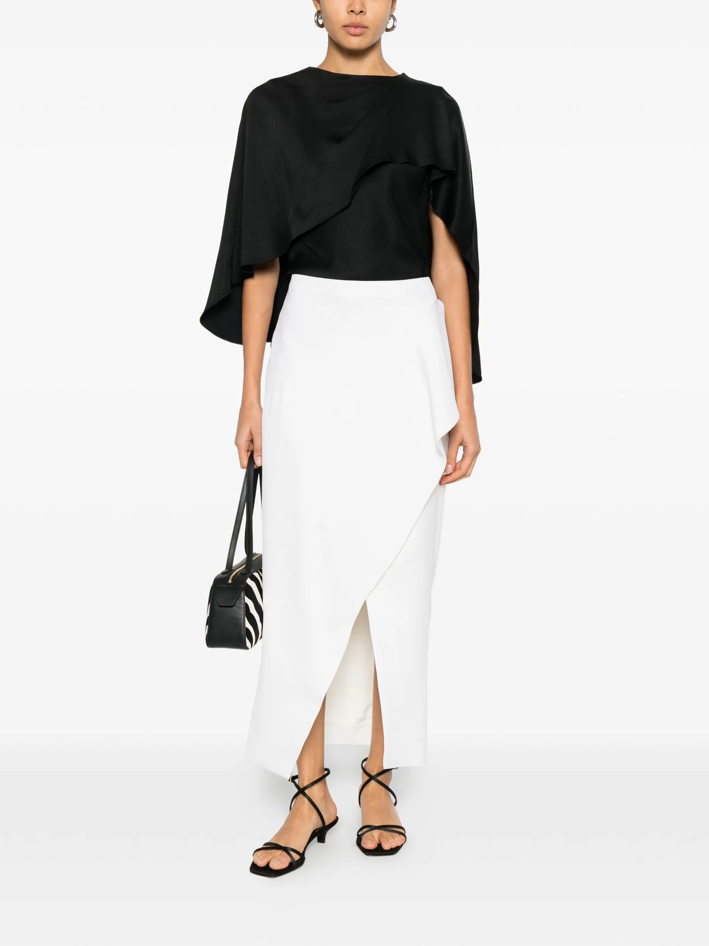 Jaia ruffled split midi skirt