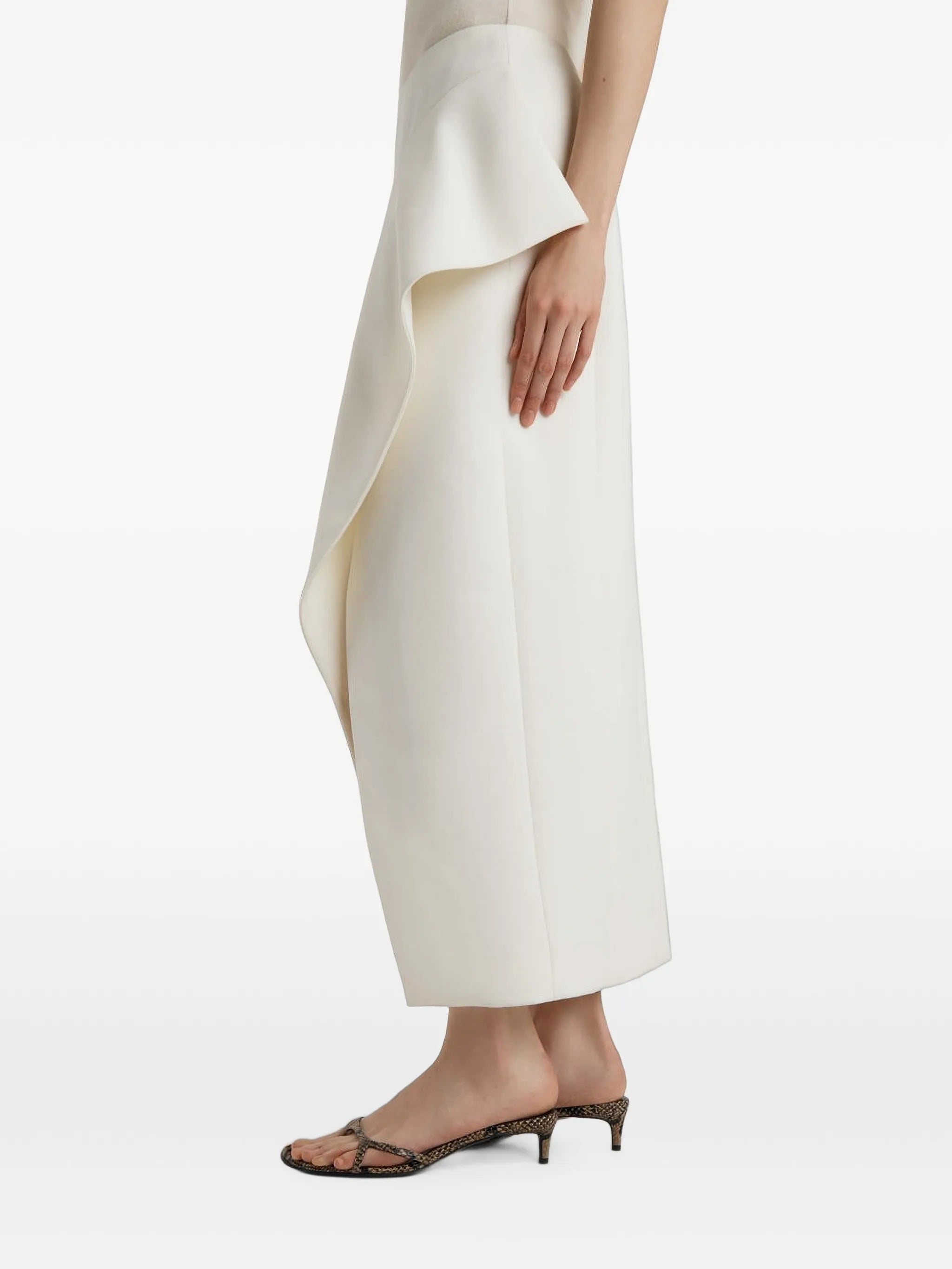 Jaia ruffled split midi skirt