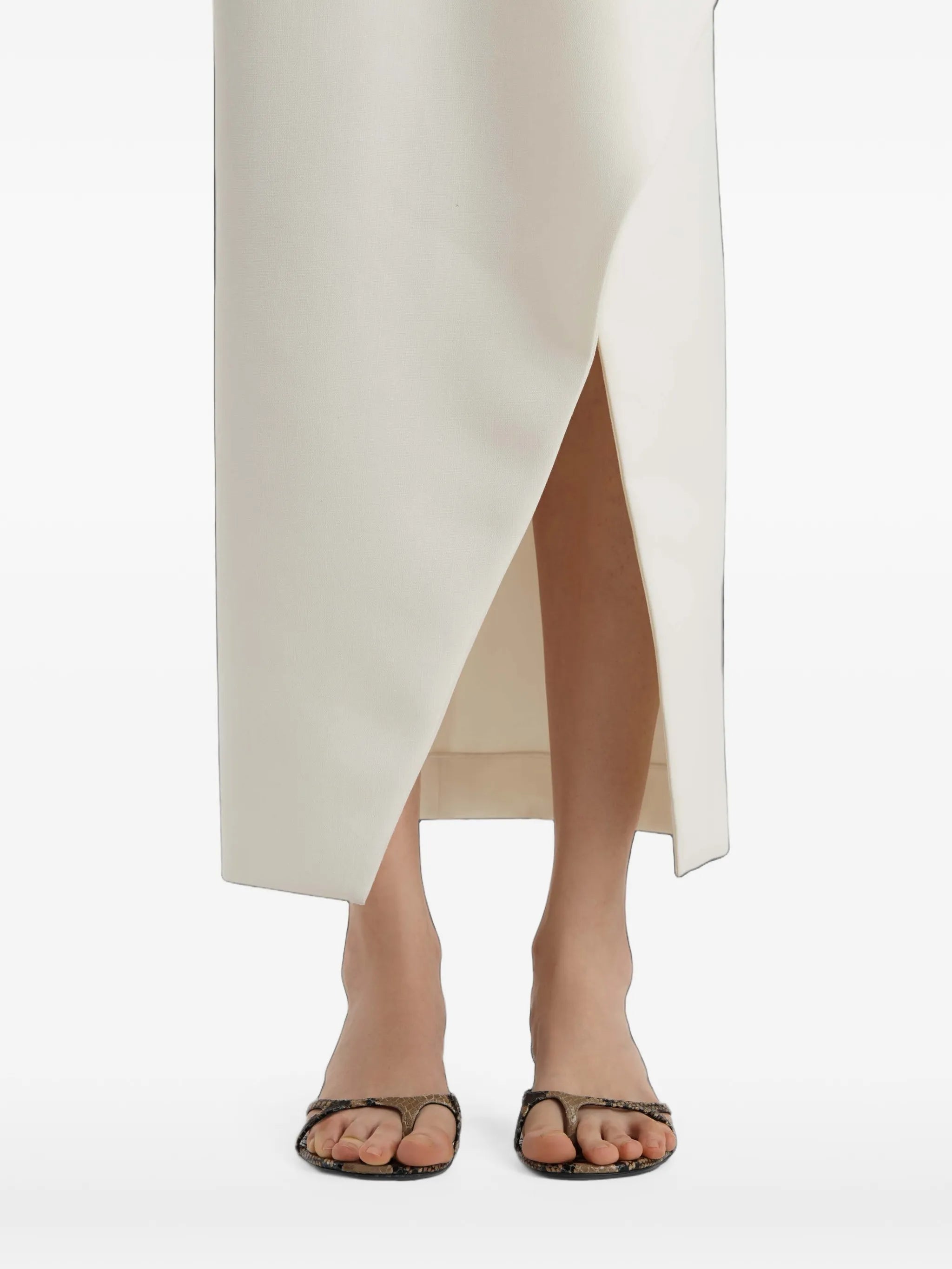 Jaia ruffled split midi skirt
