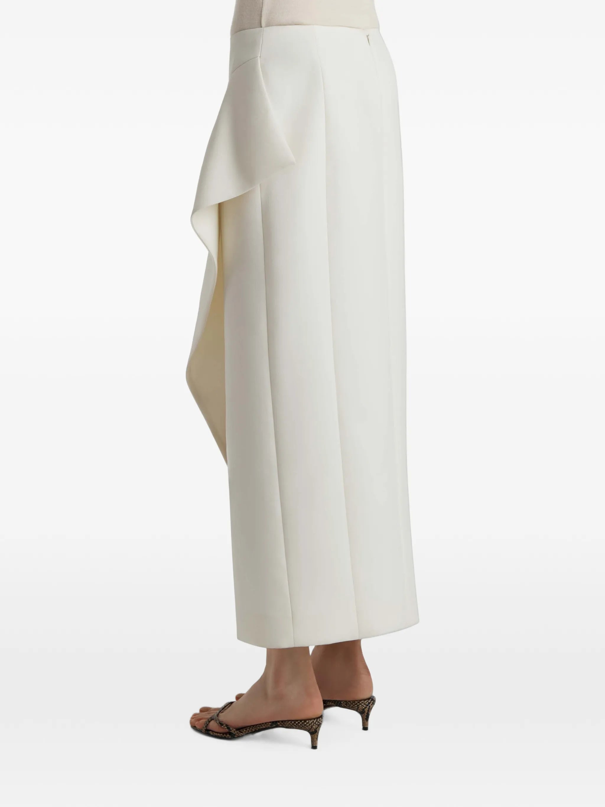 Jaia ruffled split midi skirt
