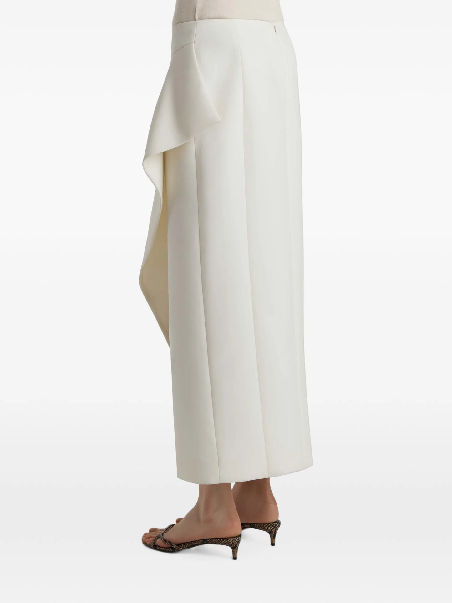 Jaia ruffled split midi skirt