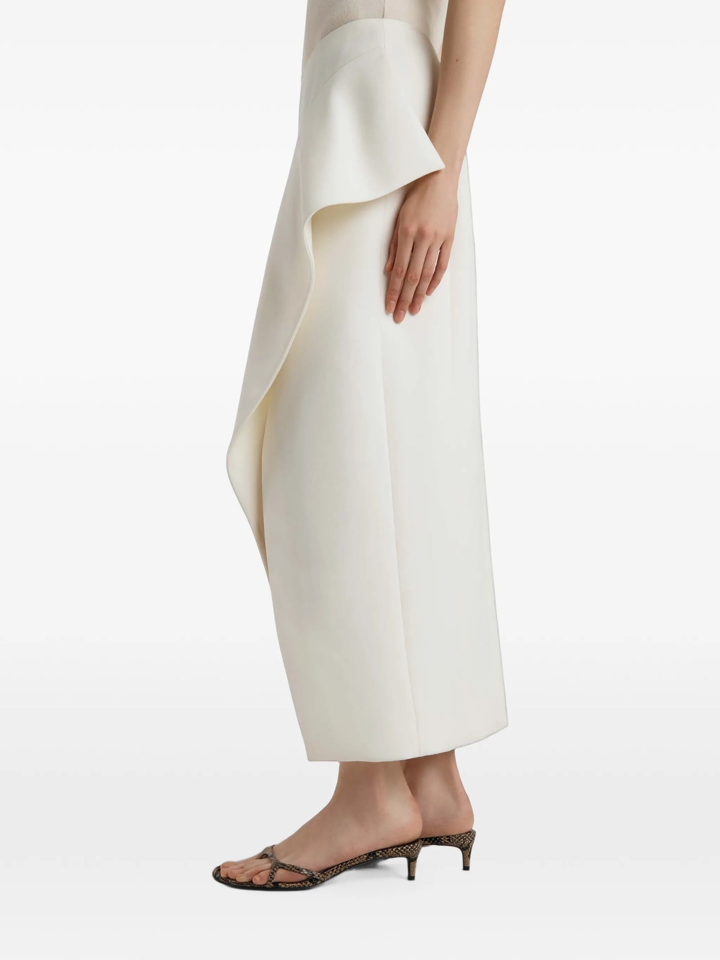 Jaia ruffled split midi skirt