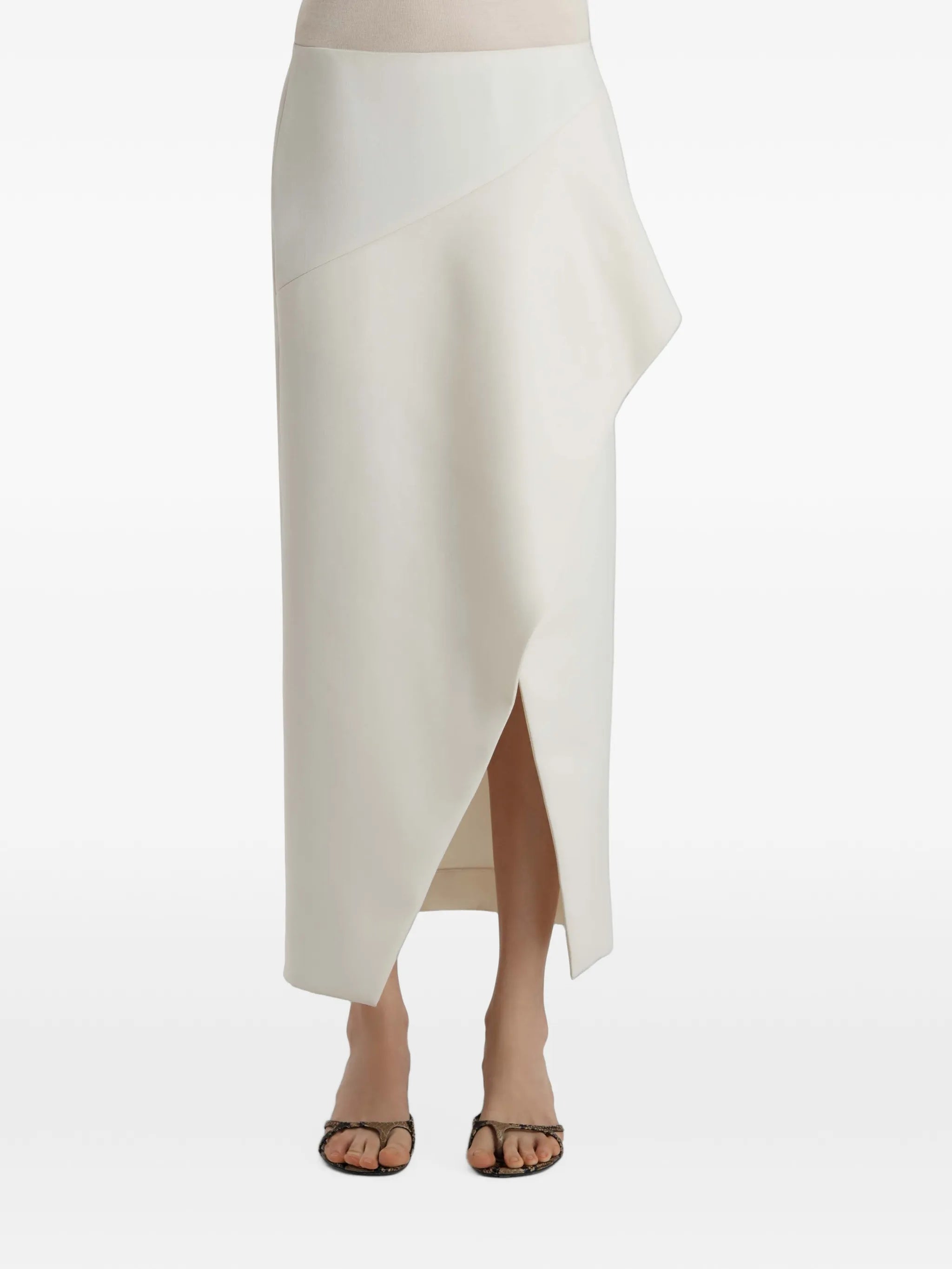 Jaia ruffled split midi skirt