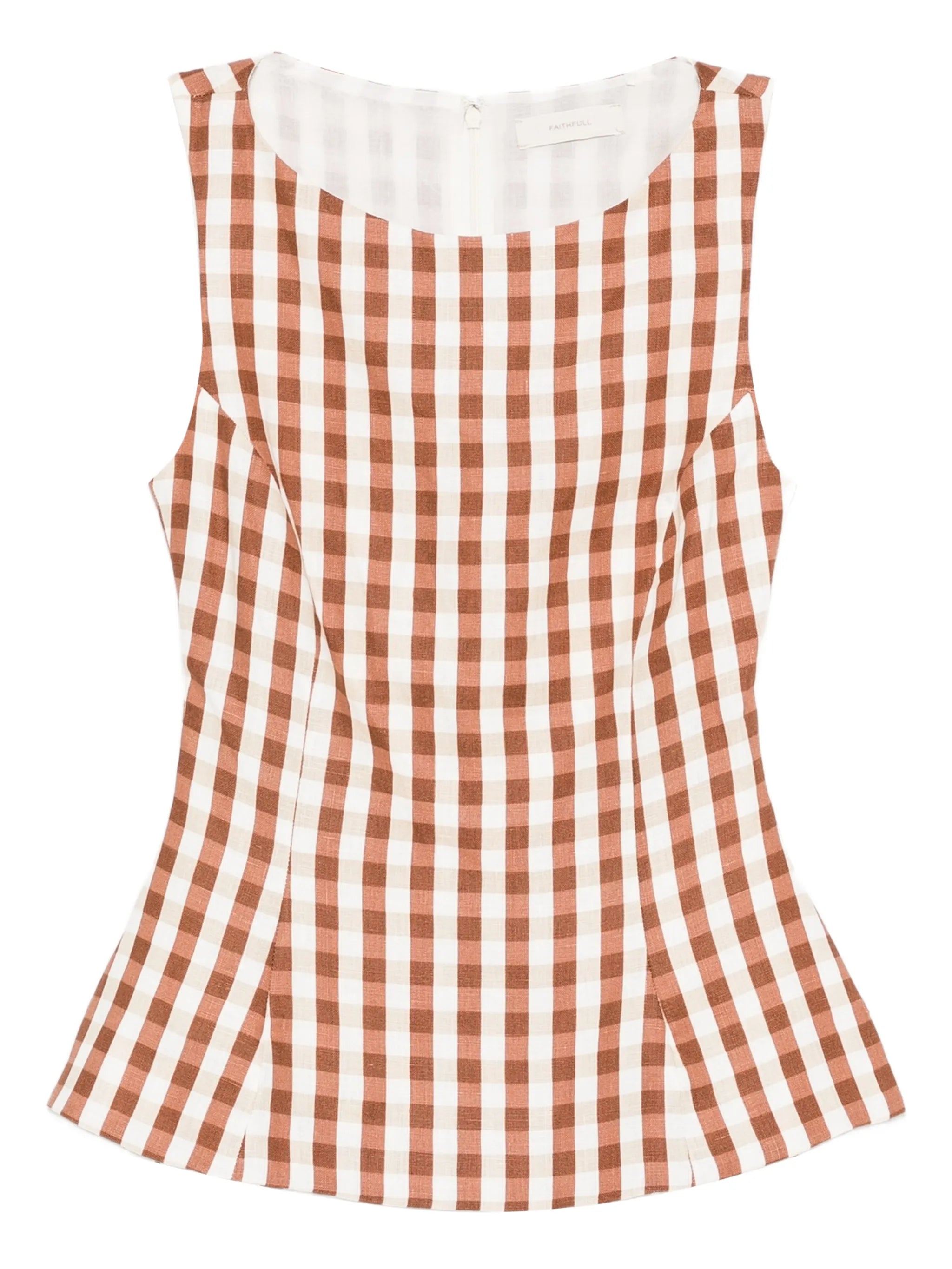 Gingham peplum blouse