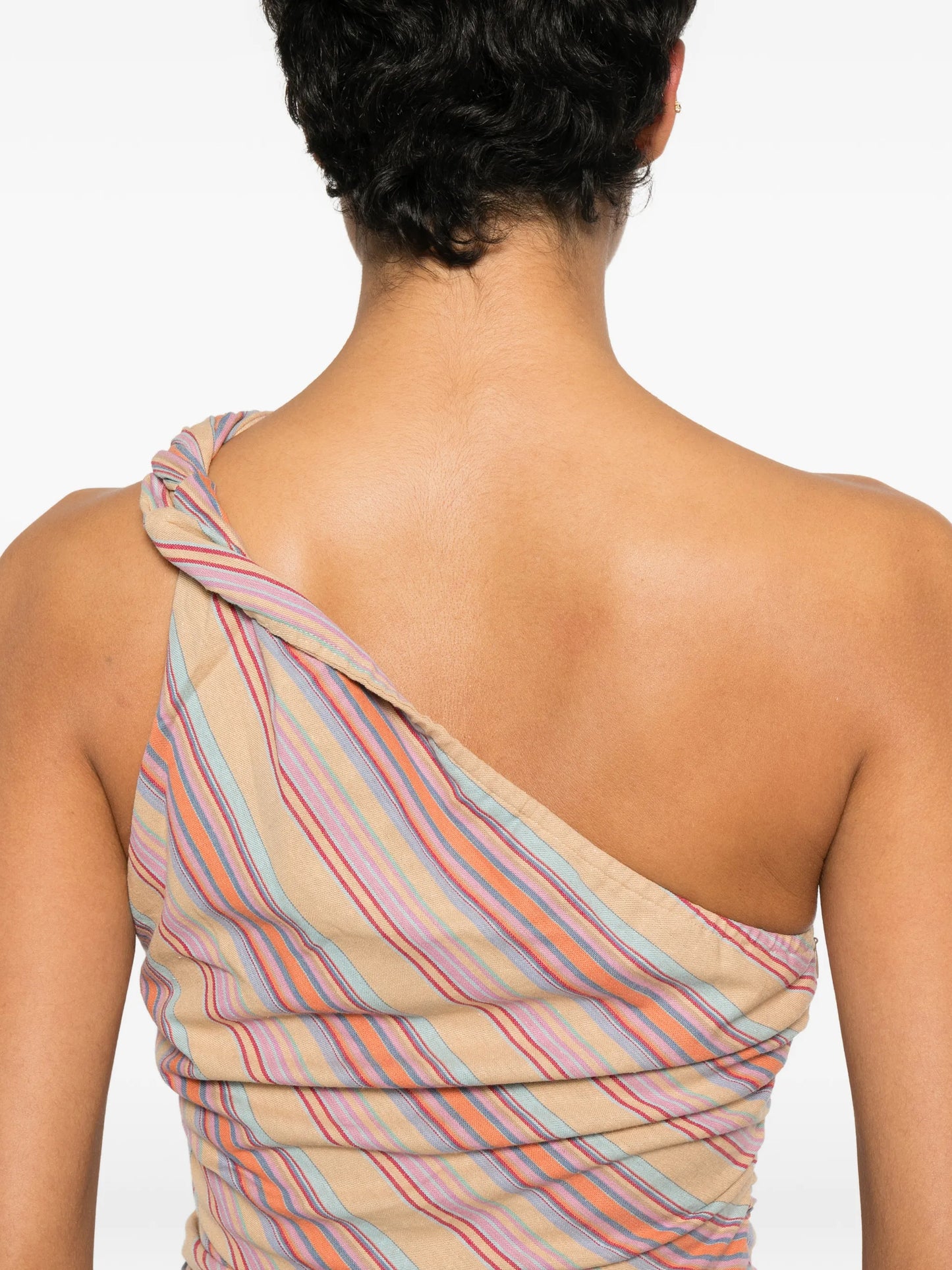 Aurora striped one-shoulder blouse