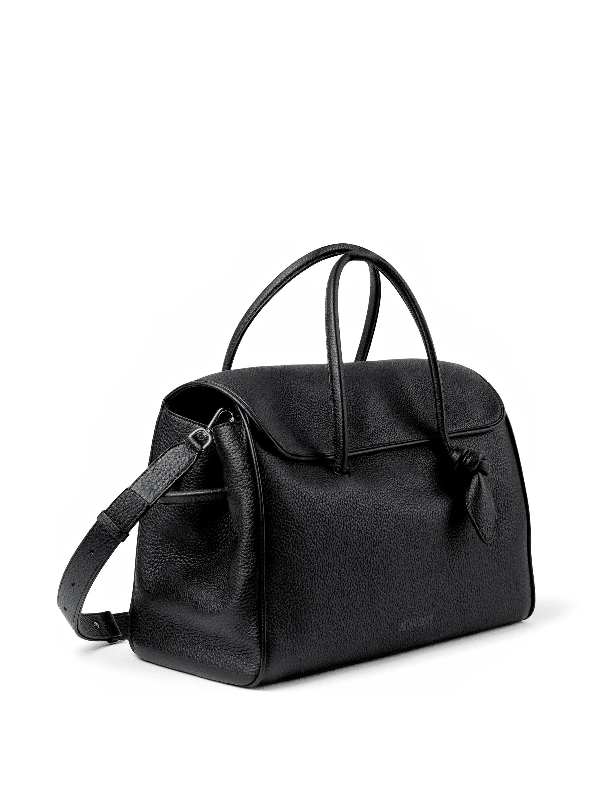 knotted flap leather tote bag