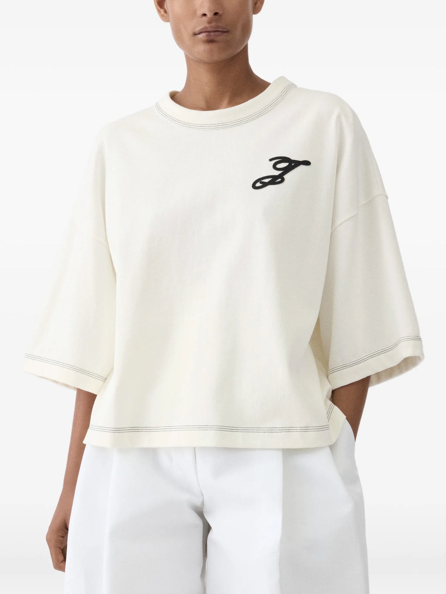 logo embroidered detail T-shirt