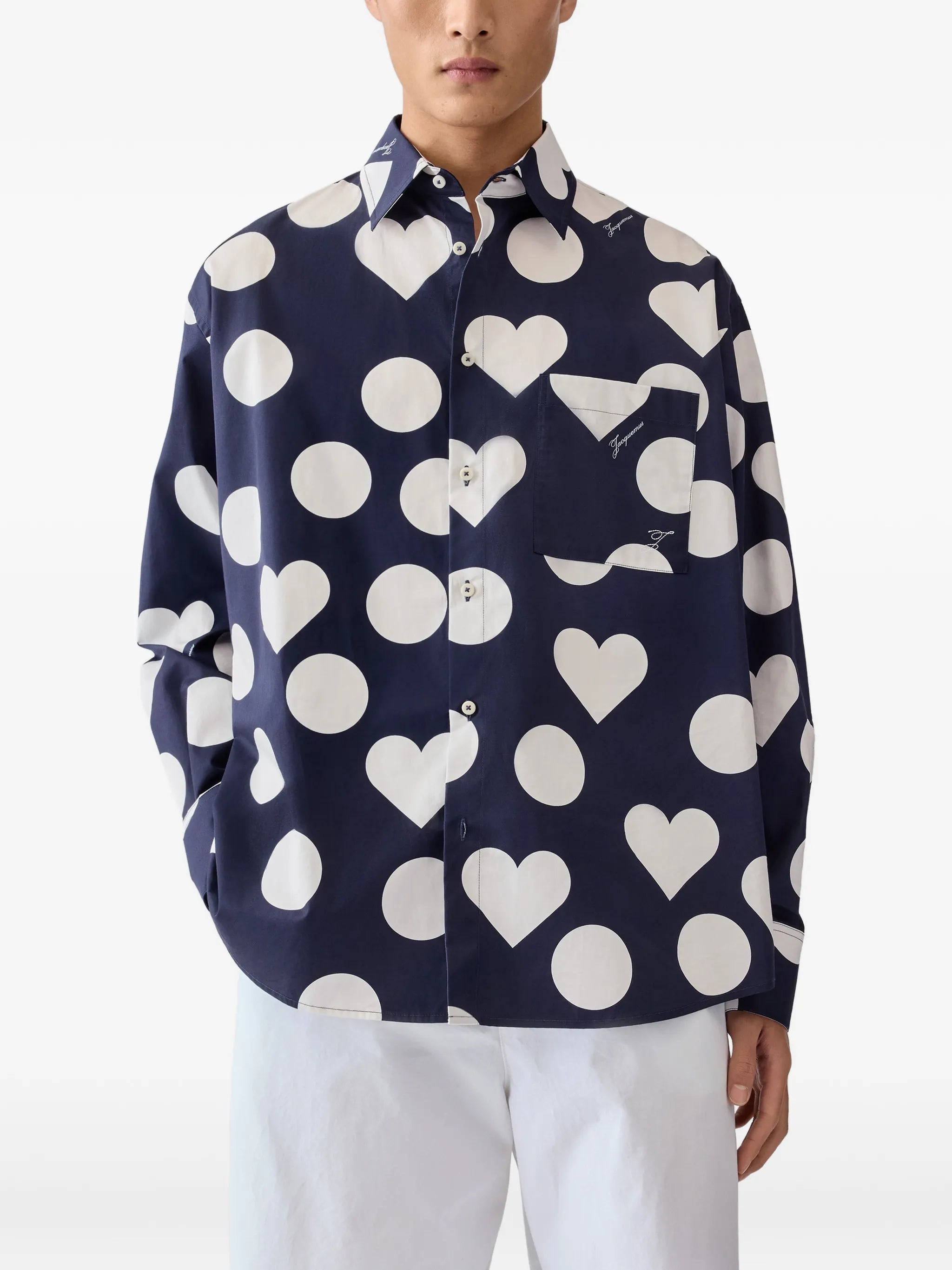 Camargue heart polka-dot shirt