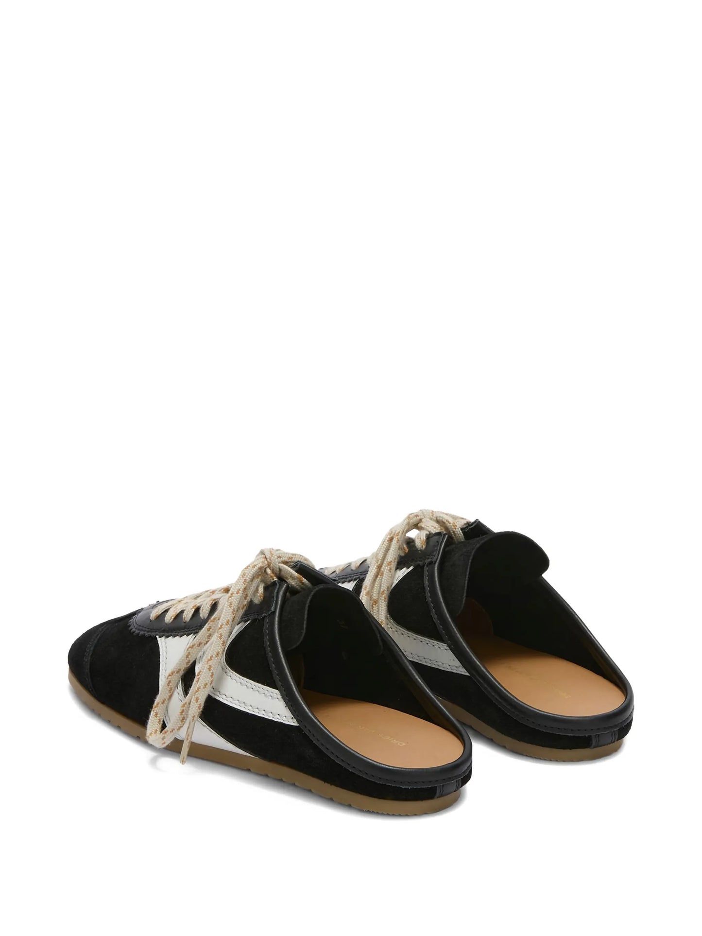 suede-stripe sneaker mules