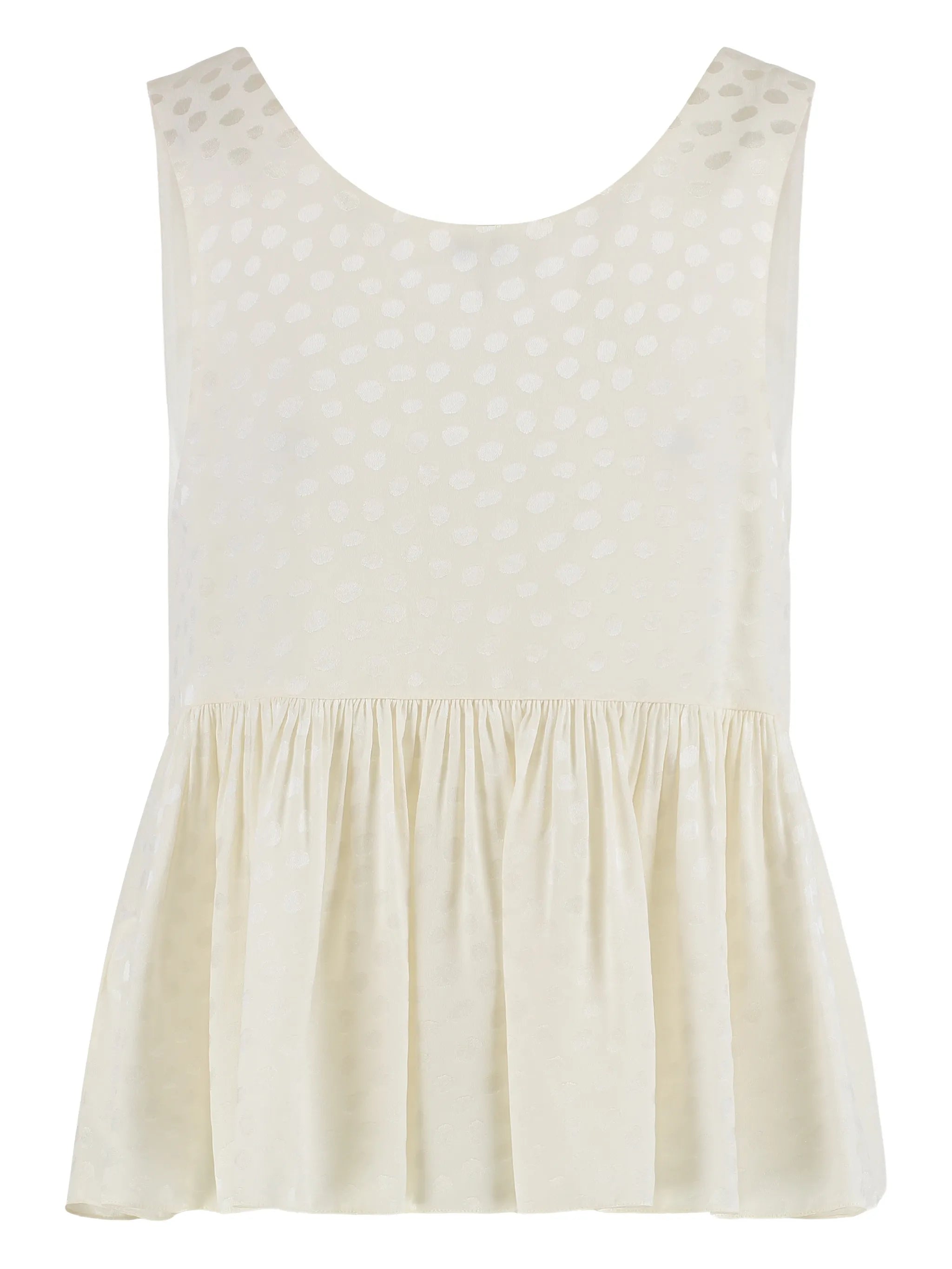 polka dot ruffled top