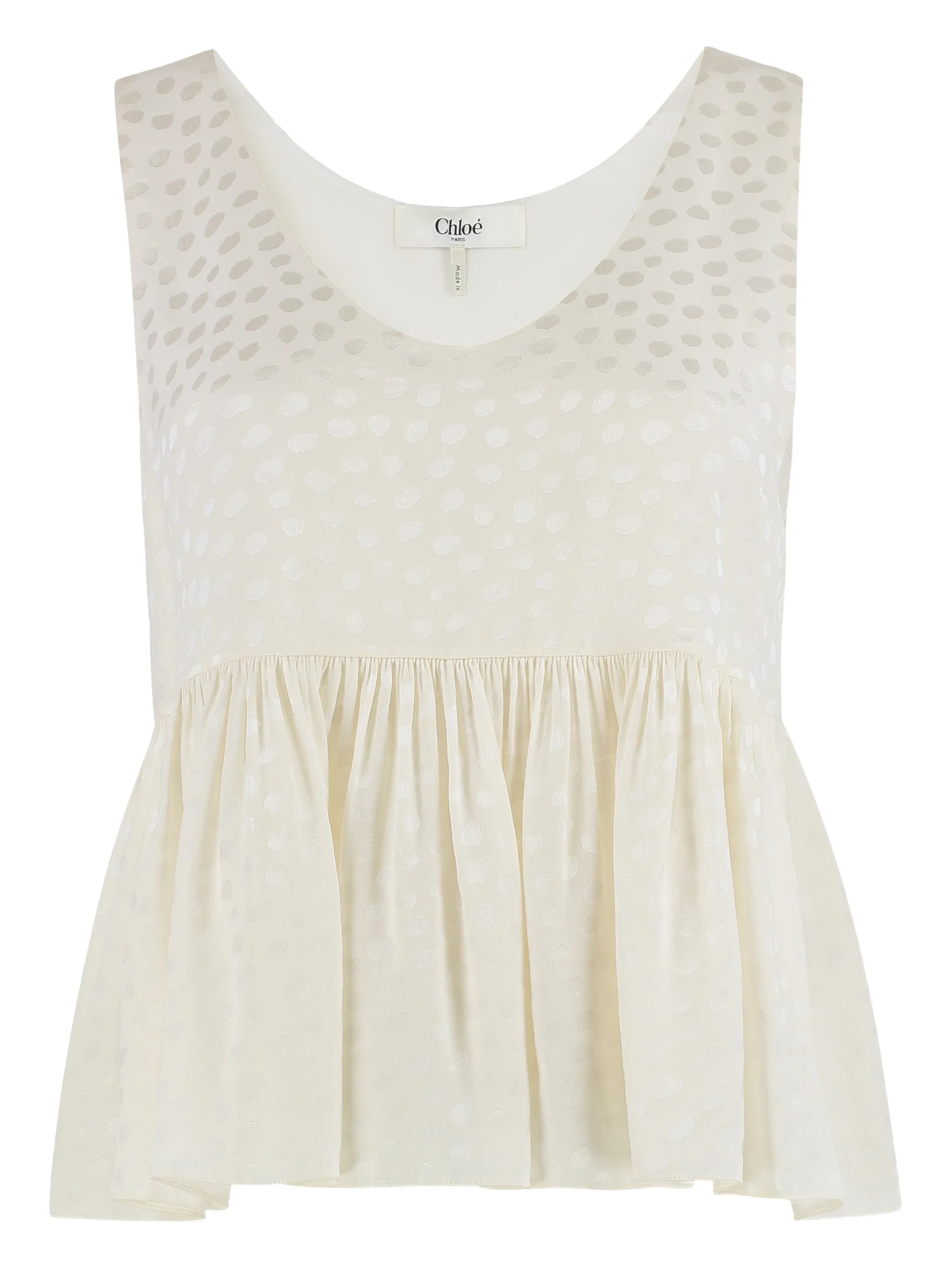 polka dot ruffled top