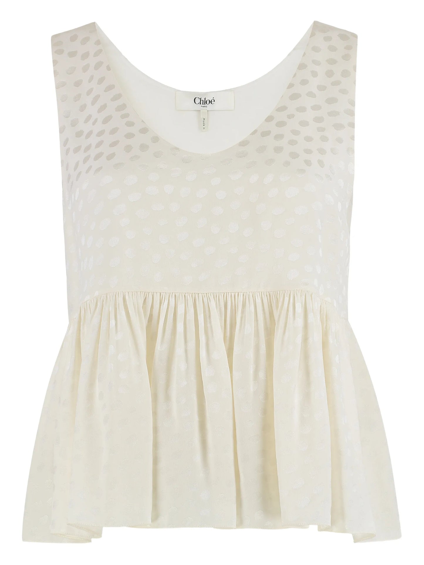 polka dot ruffled top