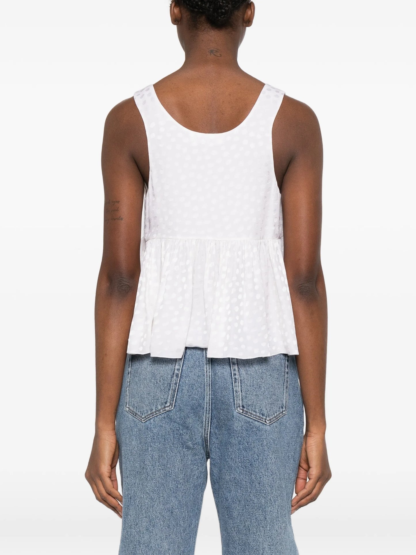 polka dot ruffled top