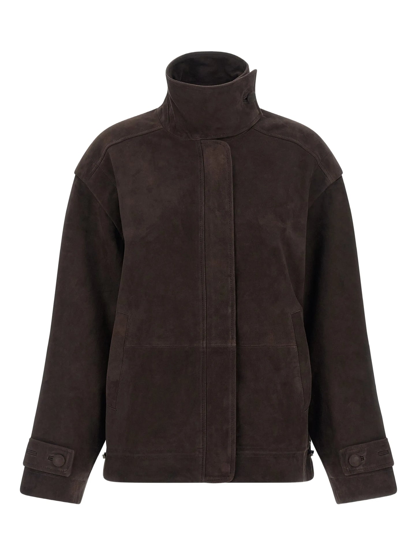 high-neck oversized jacket