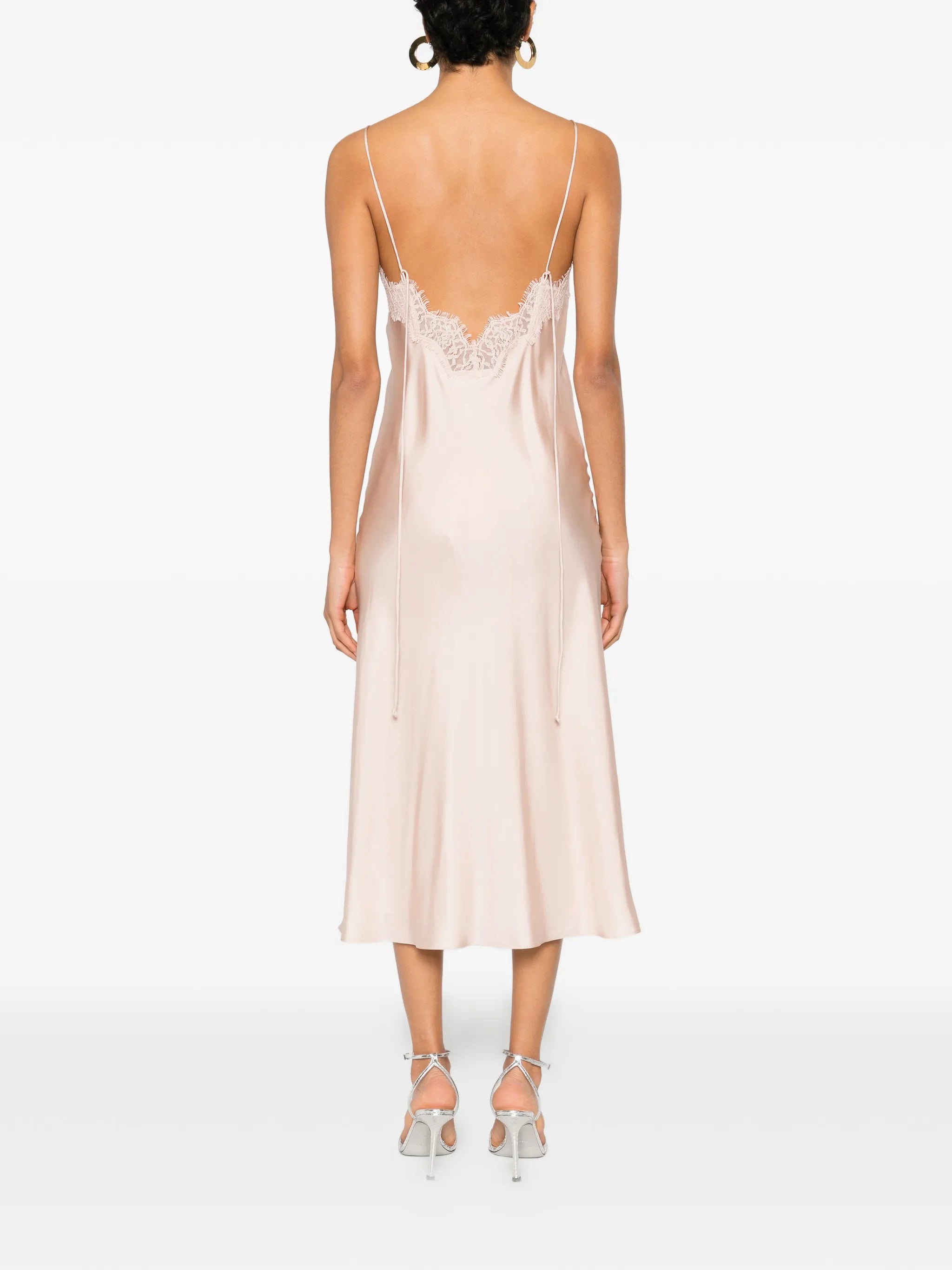 lace-detail midi dress