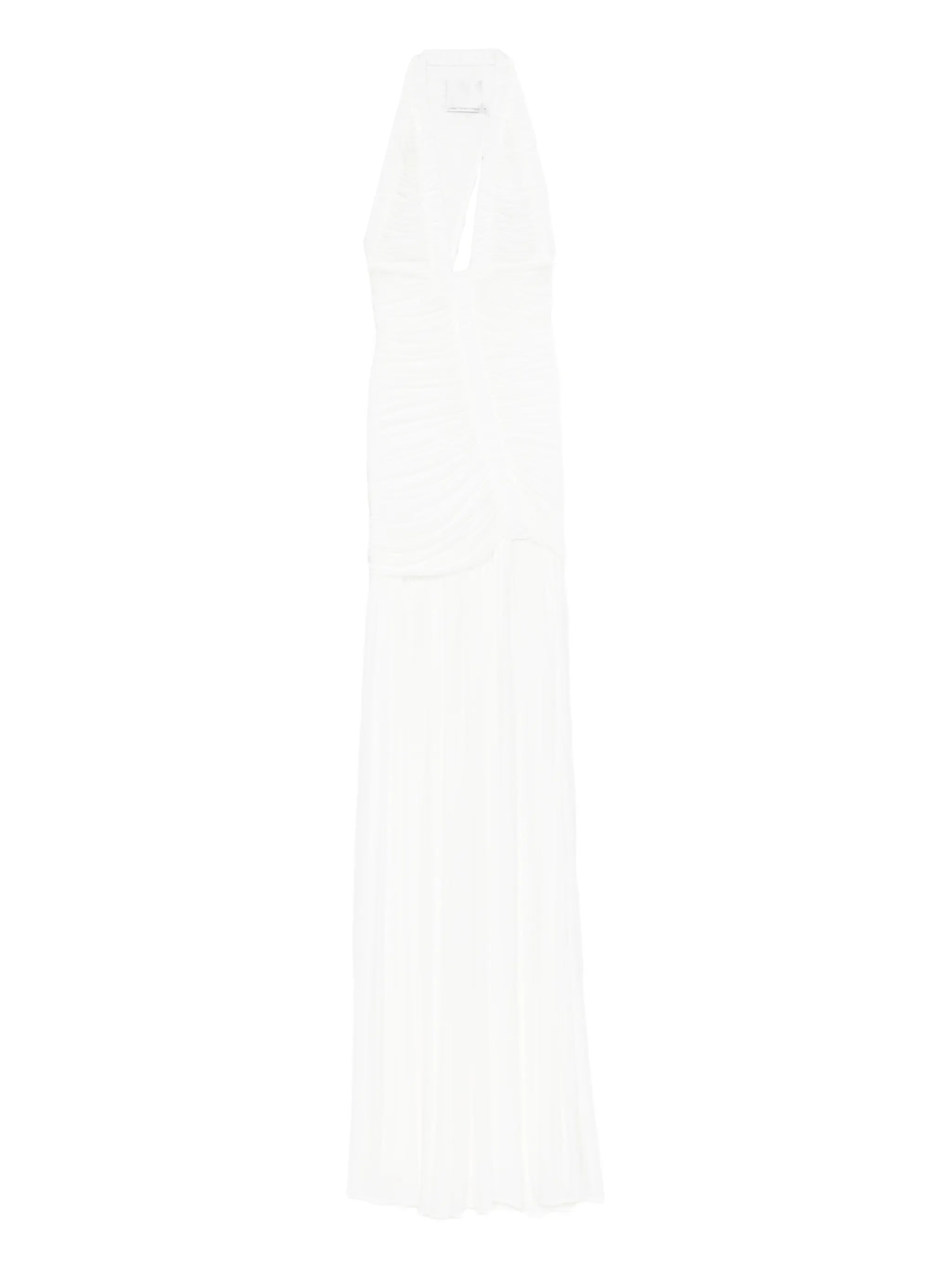 V-neck pleated maxi dress