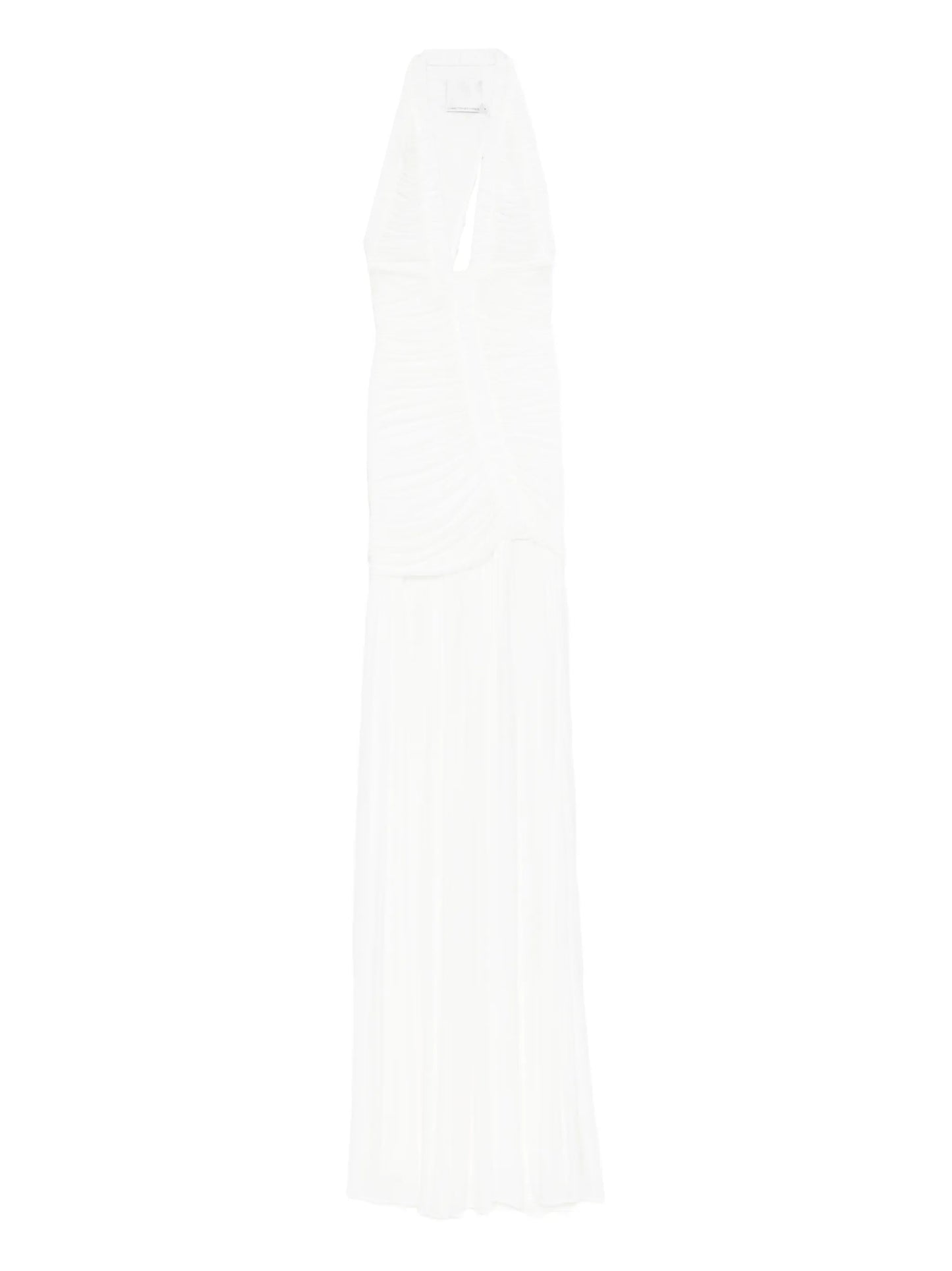 V-neck pleated maxi dress