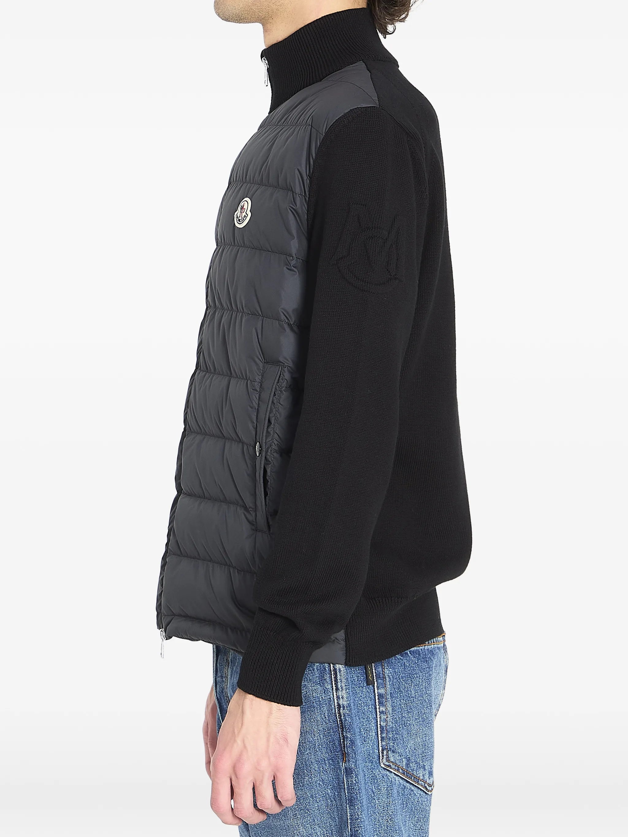 padded zip-up cardigan