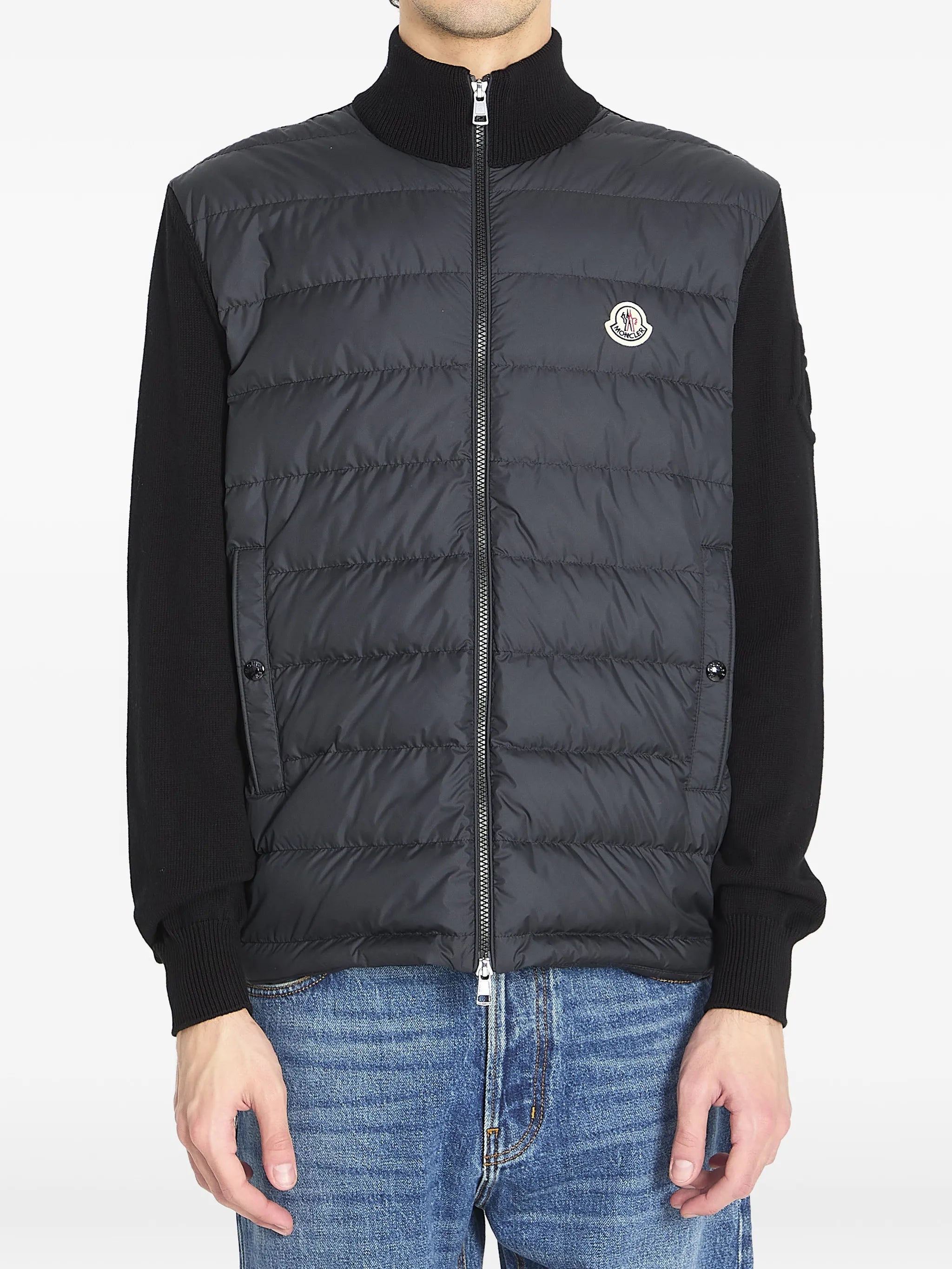 padded zip-up cardigan