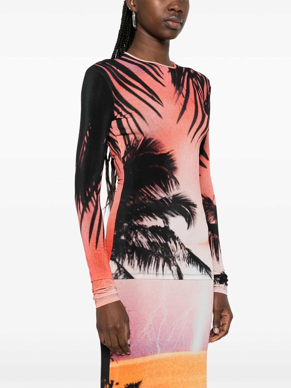 long-sleeved top in second-skin jersey