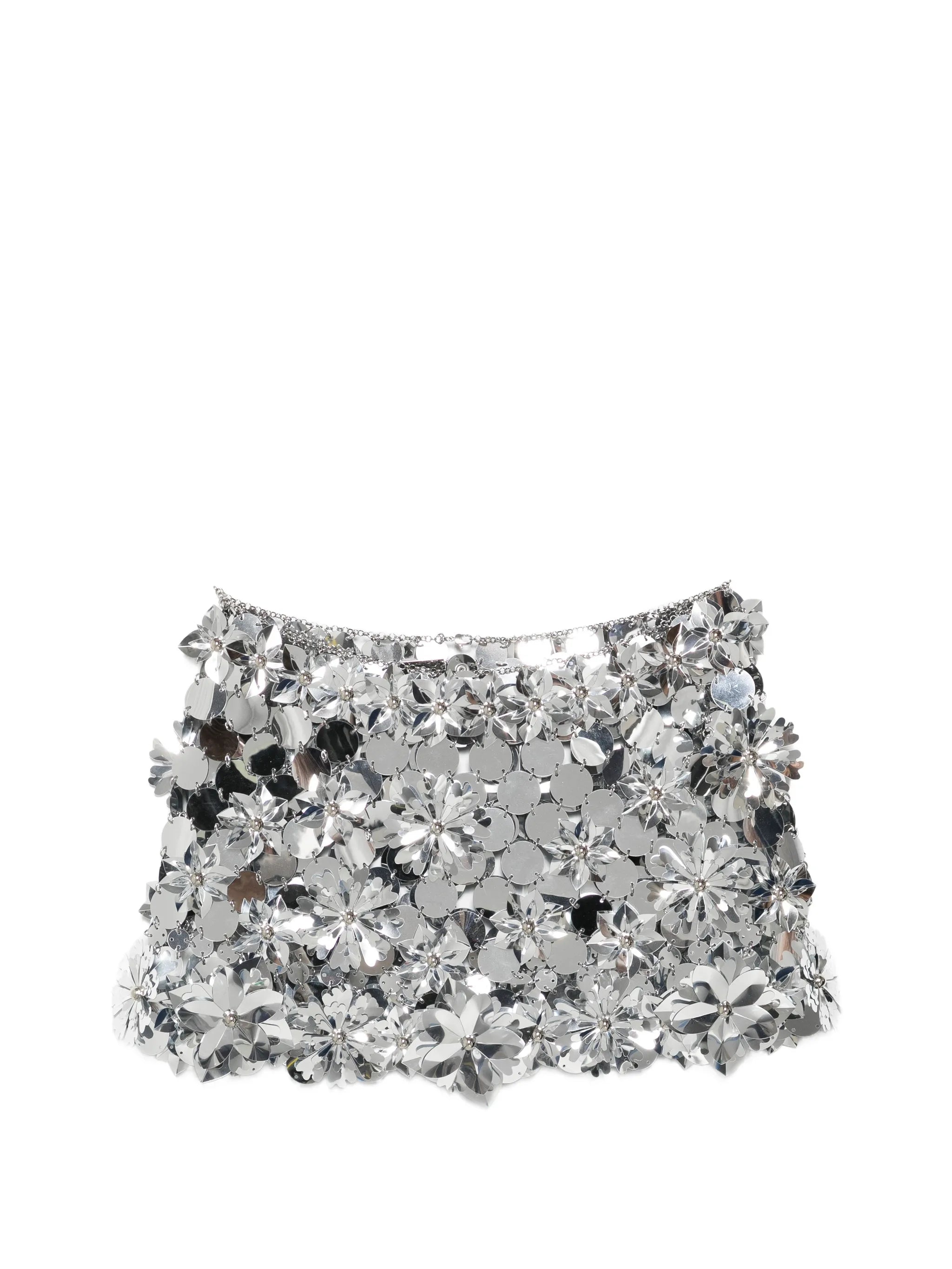 mini skirt in assemblage with flower details