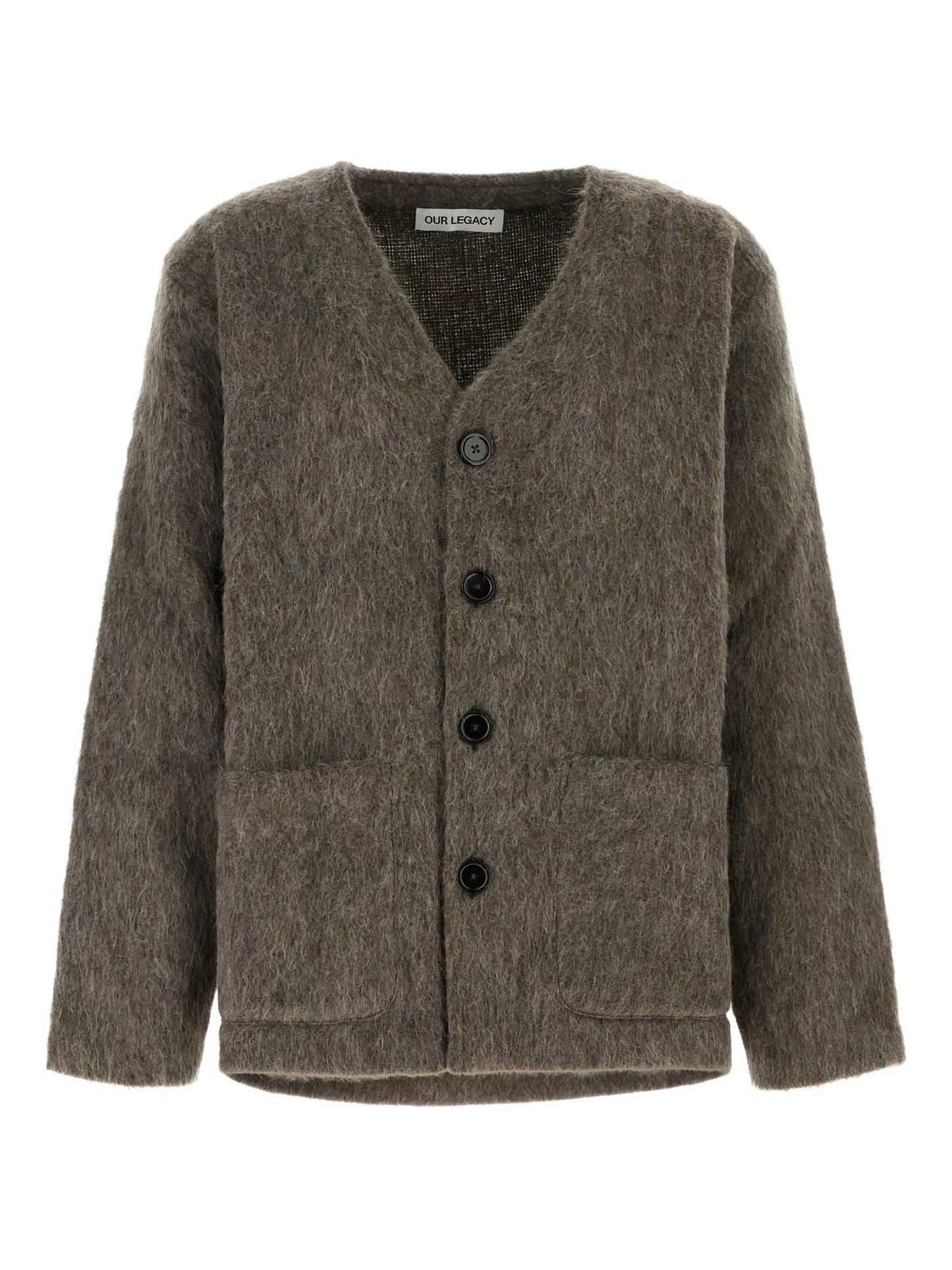 mud hairy texture cardigan