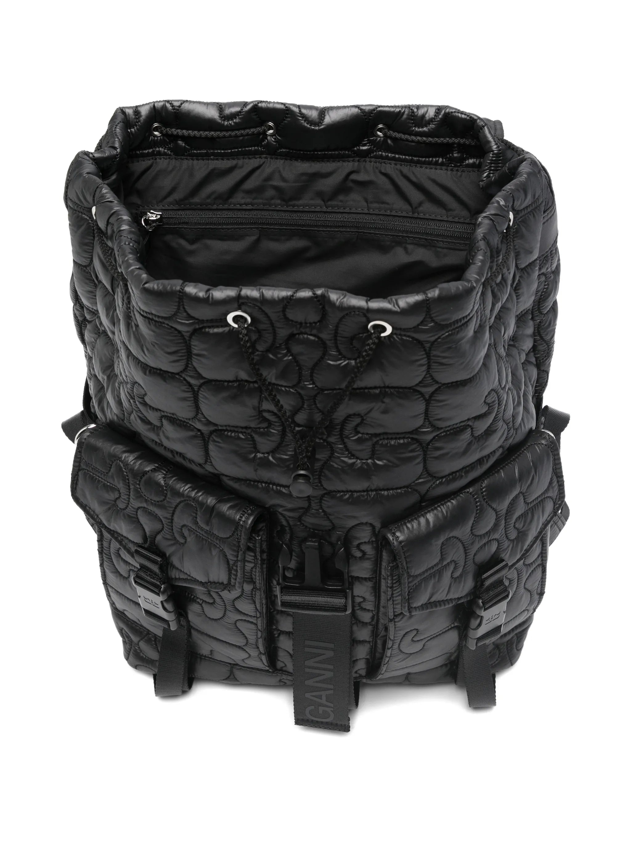 quilted buckle backpack