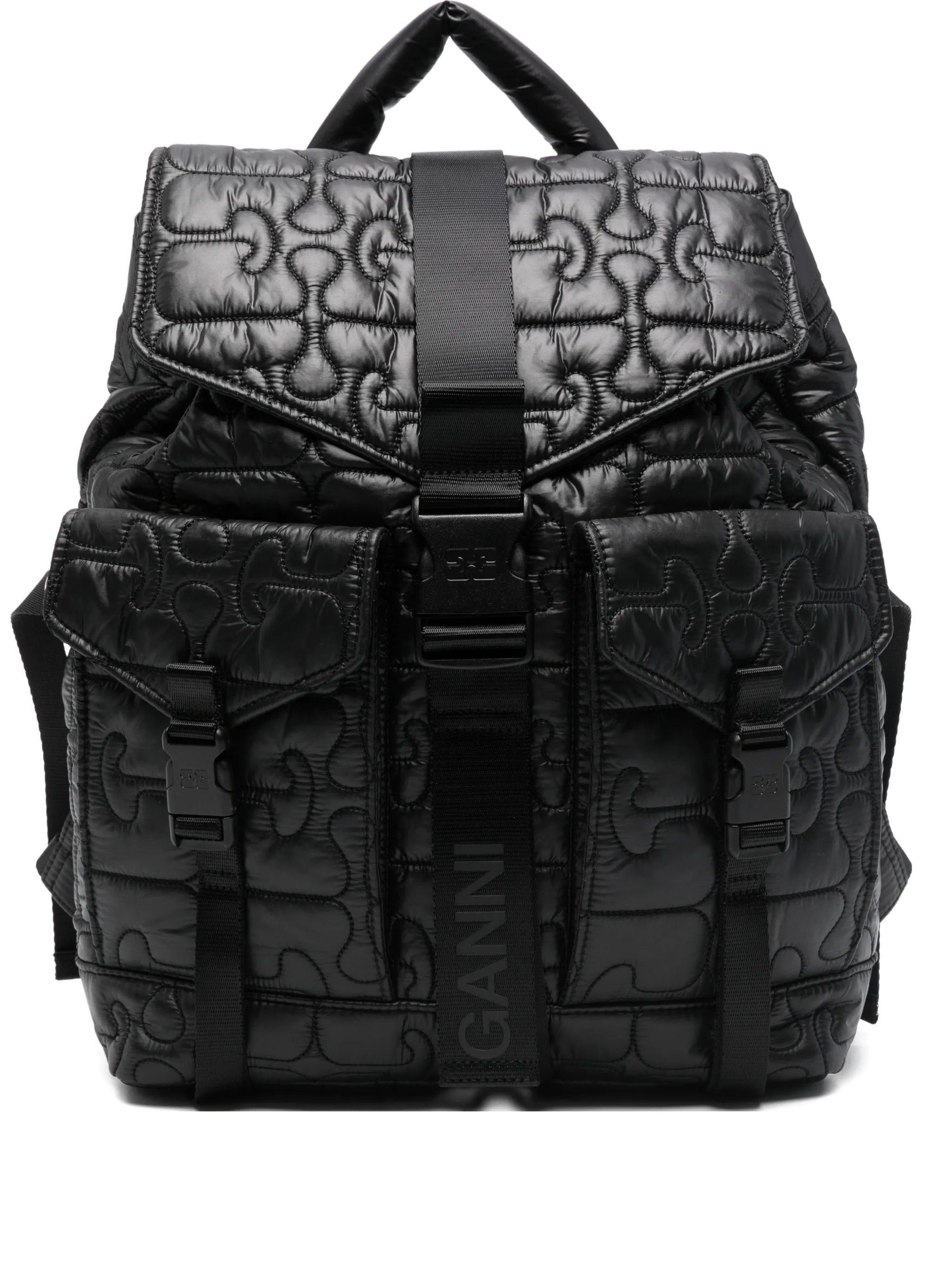 quilted buckle backpack