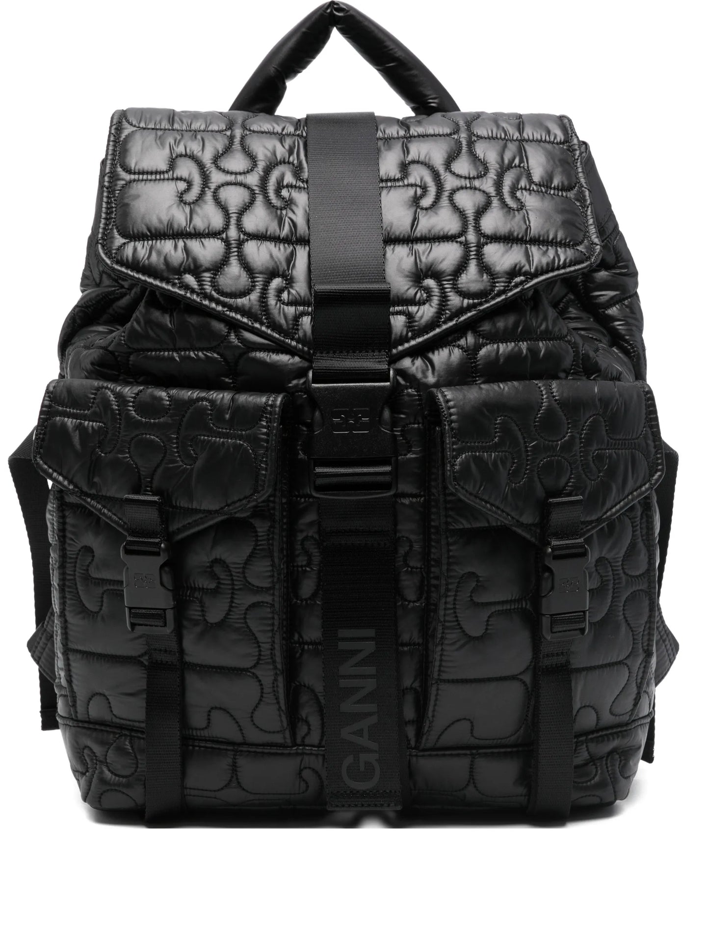 quilted buckle backpack