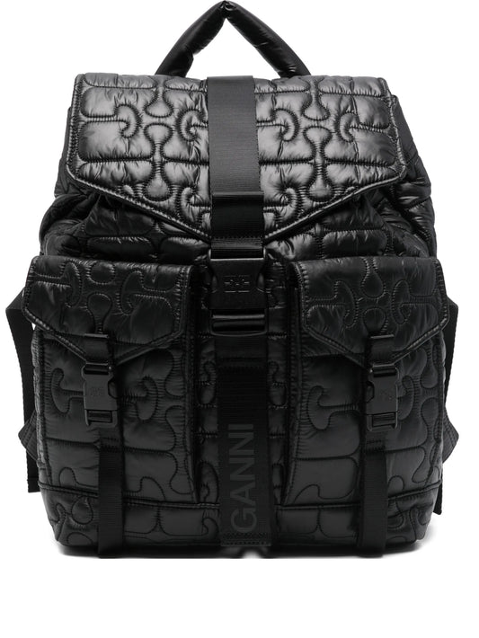 quilted buckle backpack