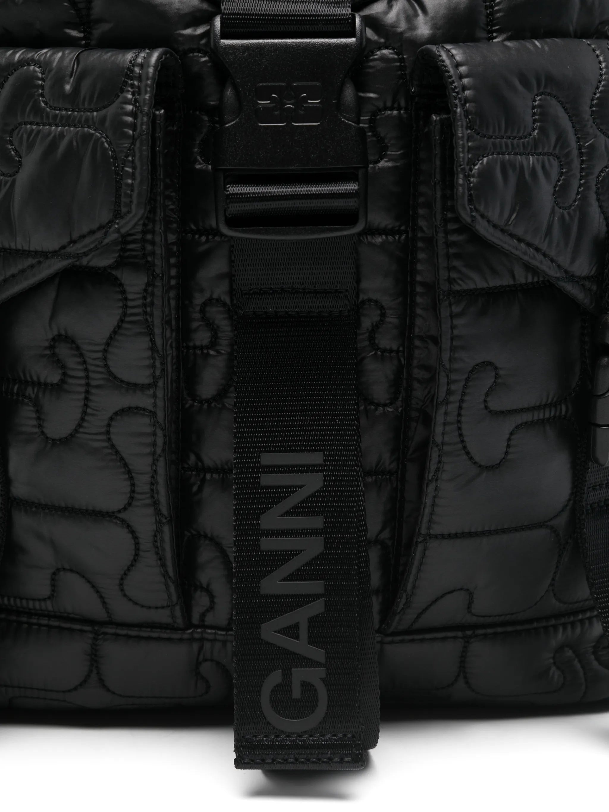 quilted buckle backpack
