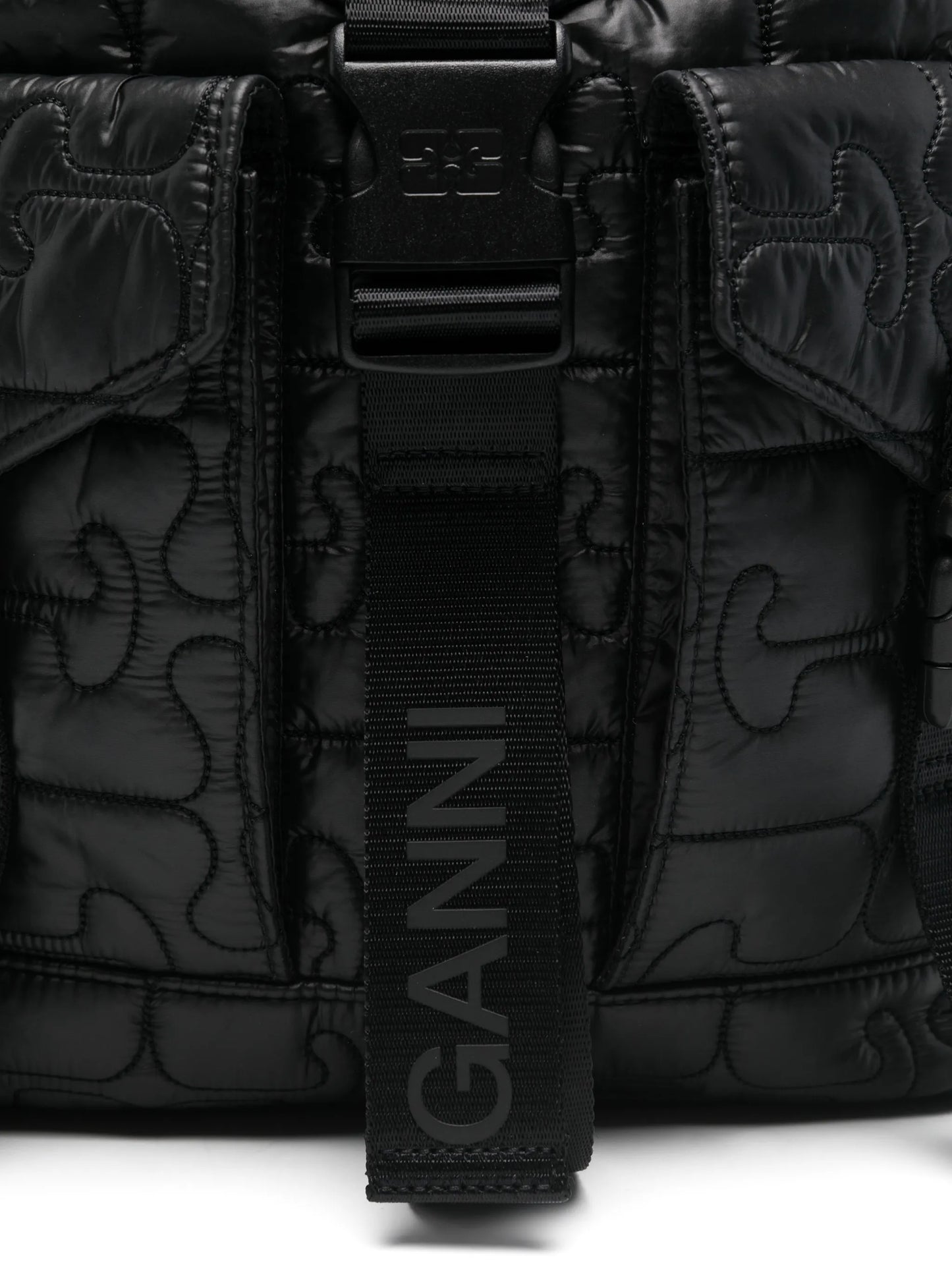 quilted buckle backpack