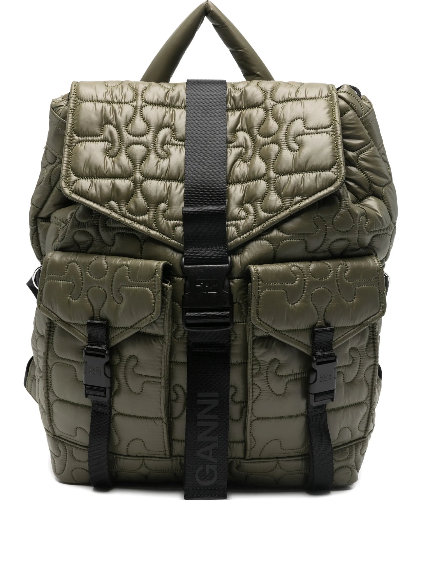 quilted flap-pocket backpack