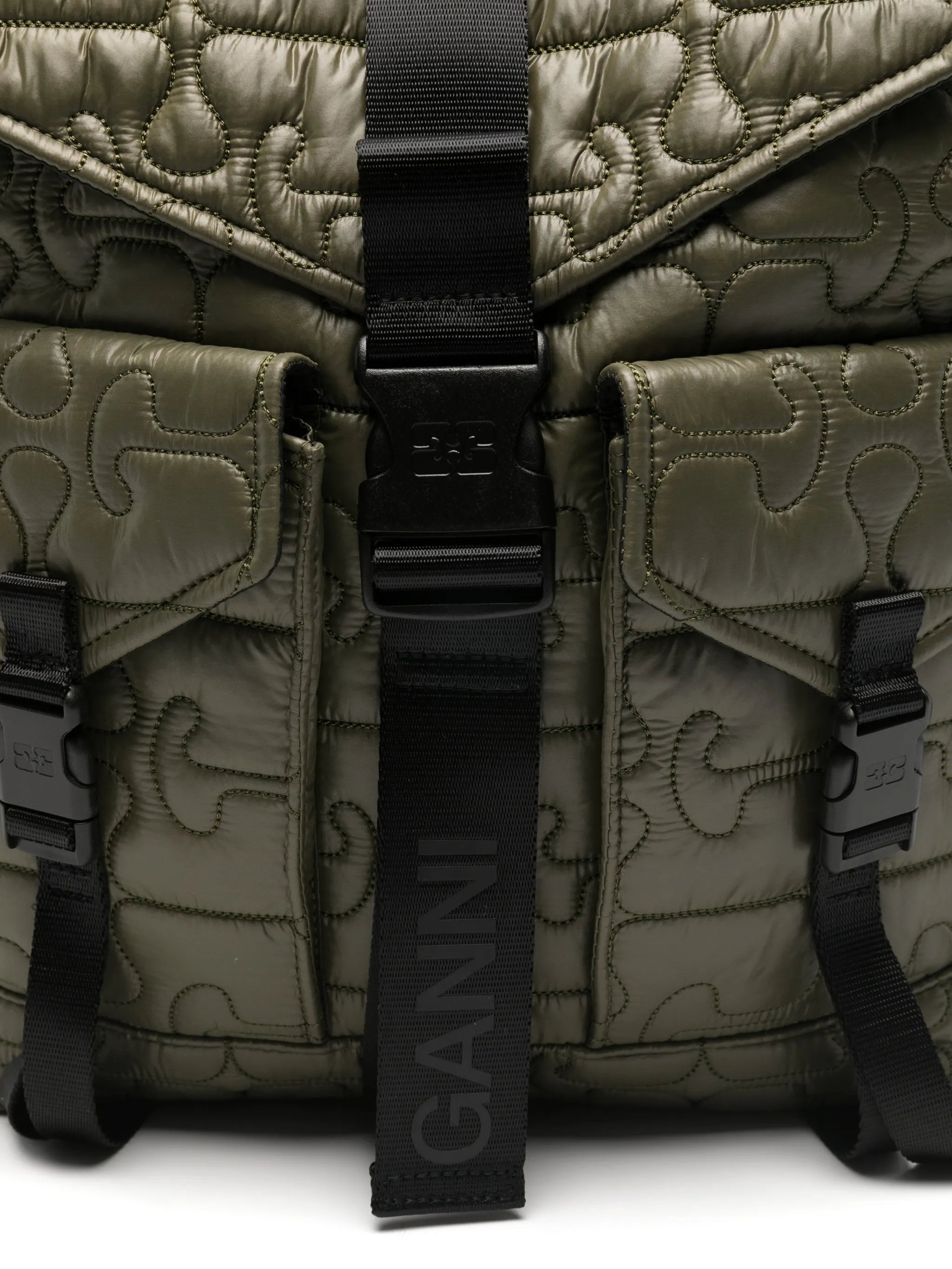 quilted flap-pocket backpack