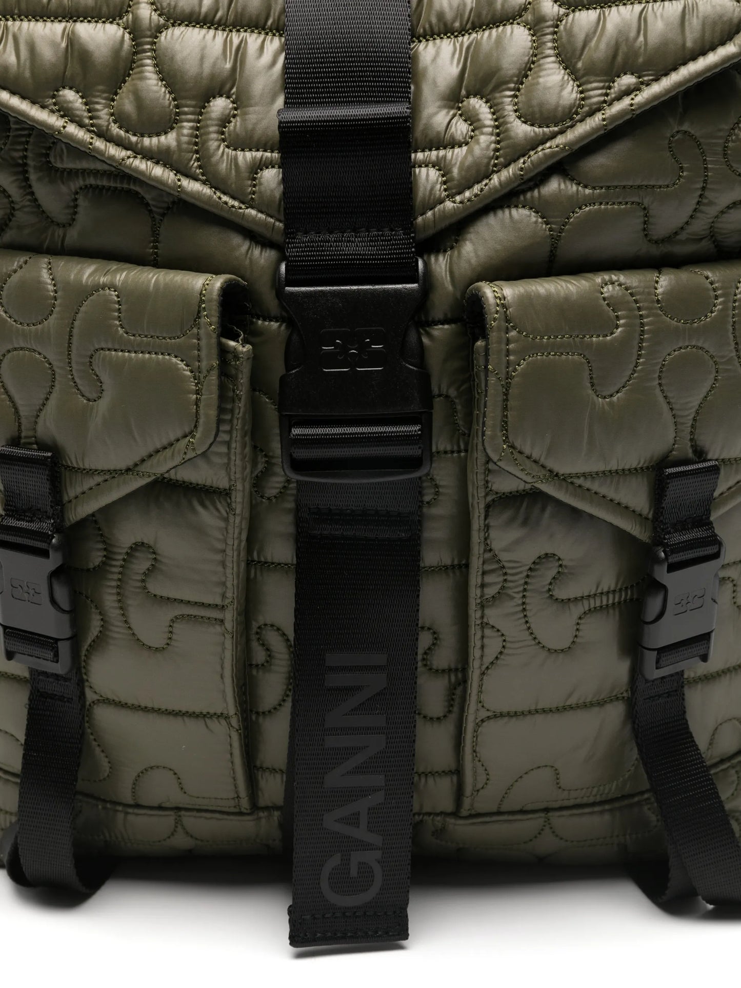 quilted flap-pocket backpack
