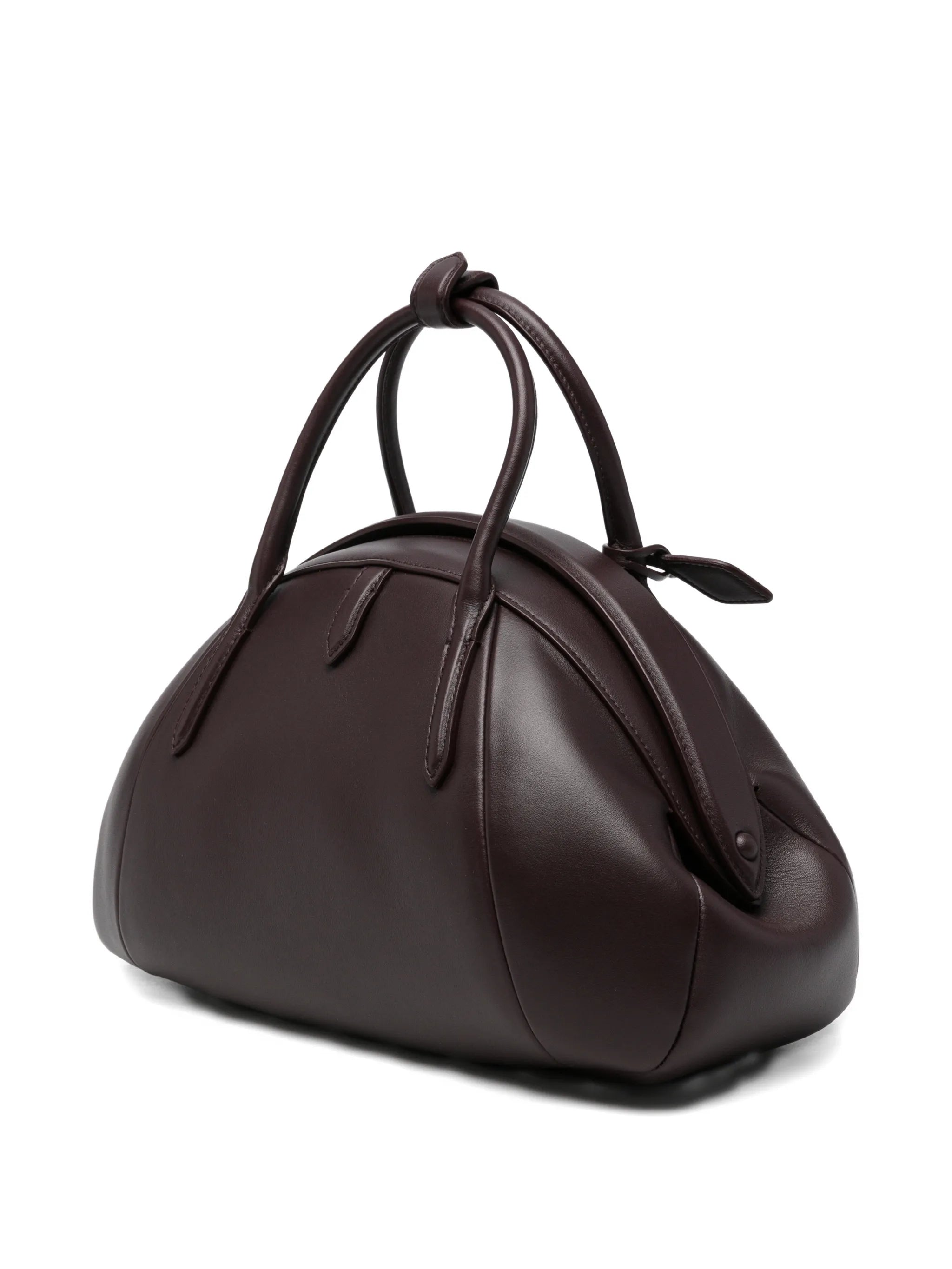 dome-shaped leather tote bag