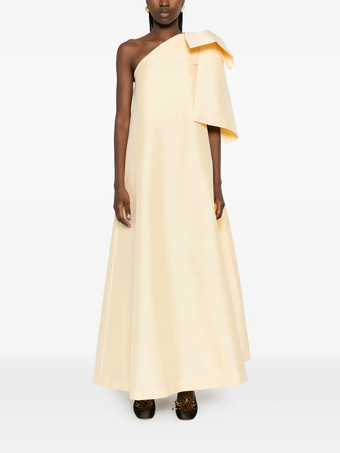 Winnette one-shoulder bow maxi dress
