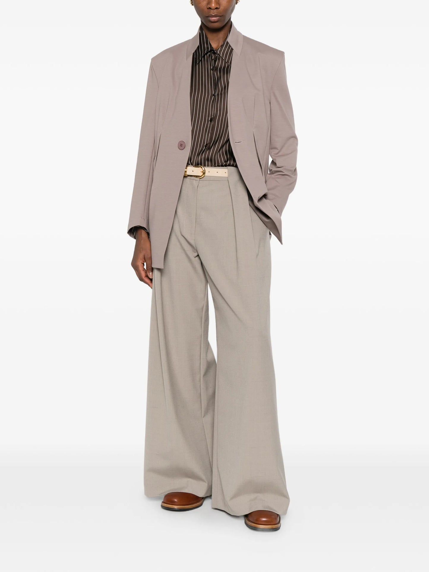 button-fastening single-breasted blazer