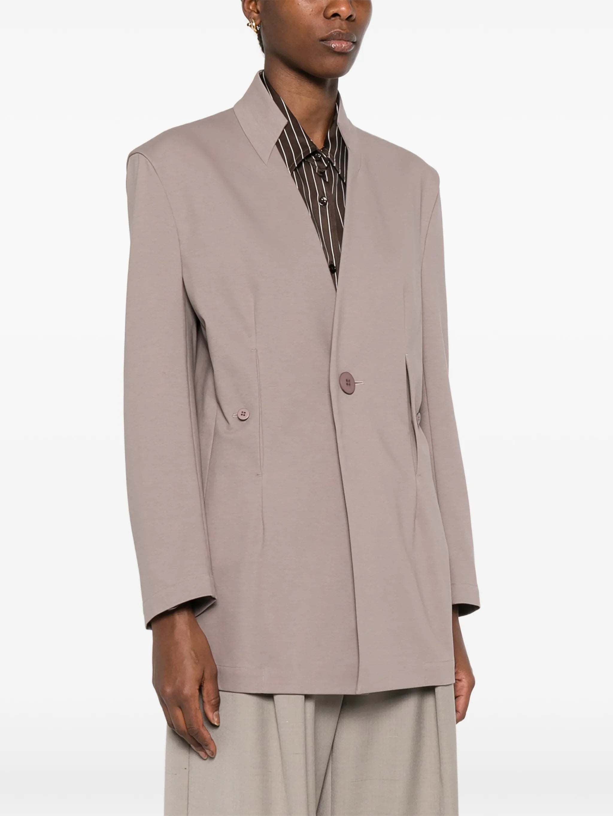 button-fastening single-breasted blazer