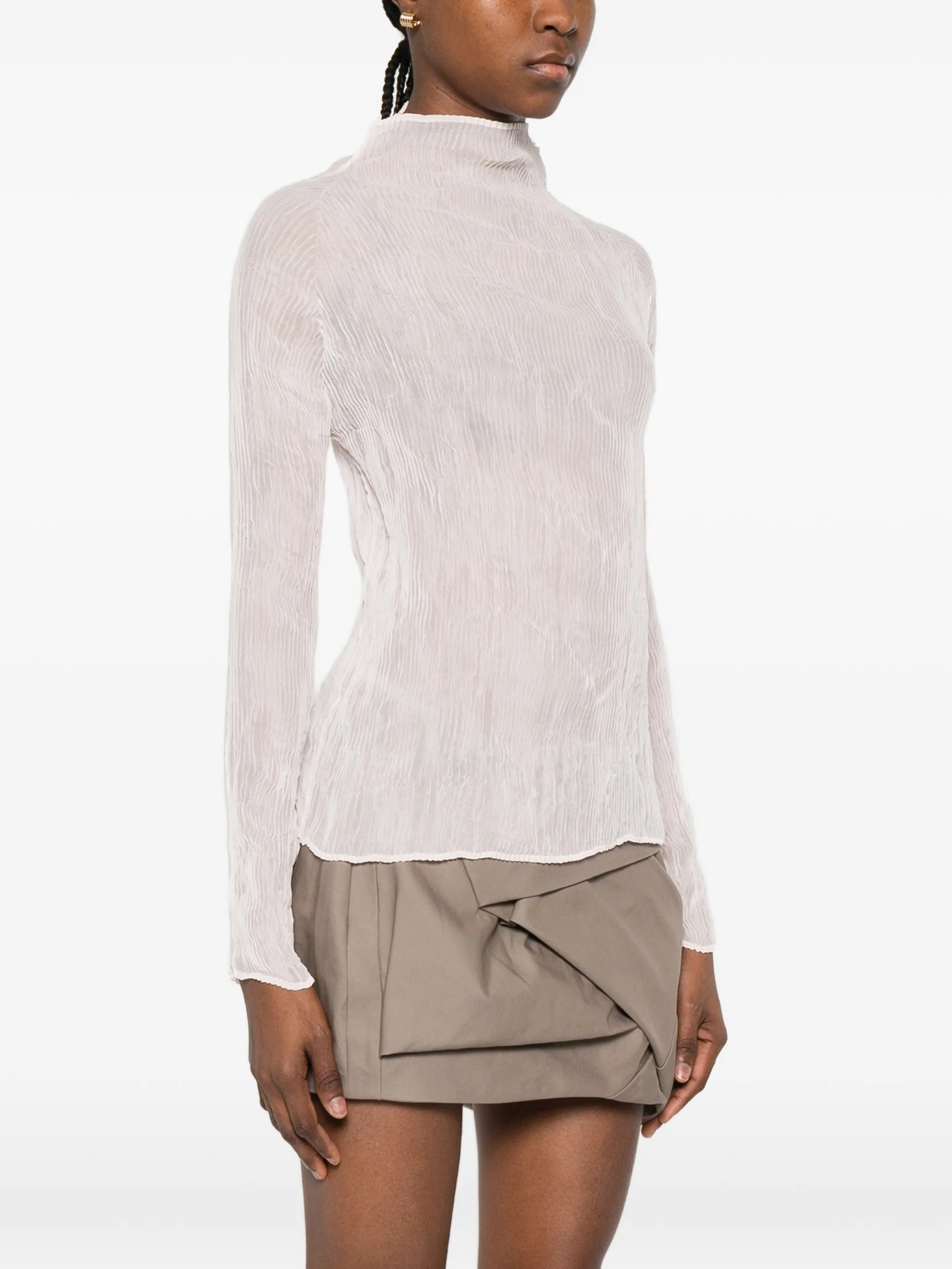 chiffon long-sleeve top