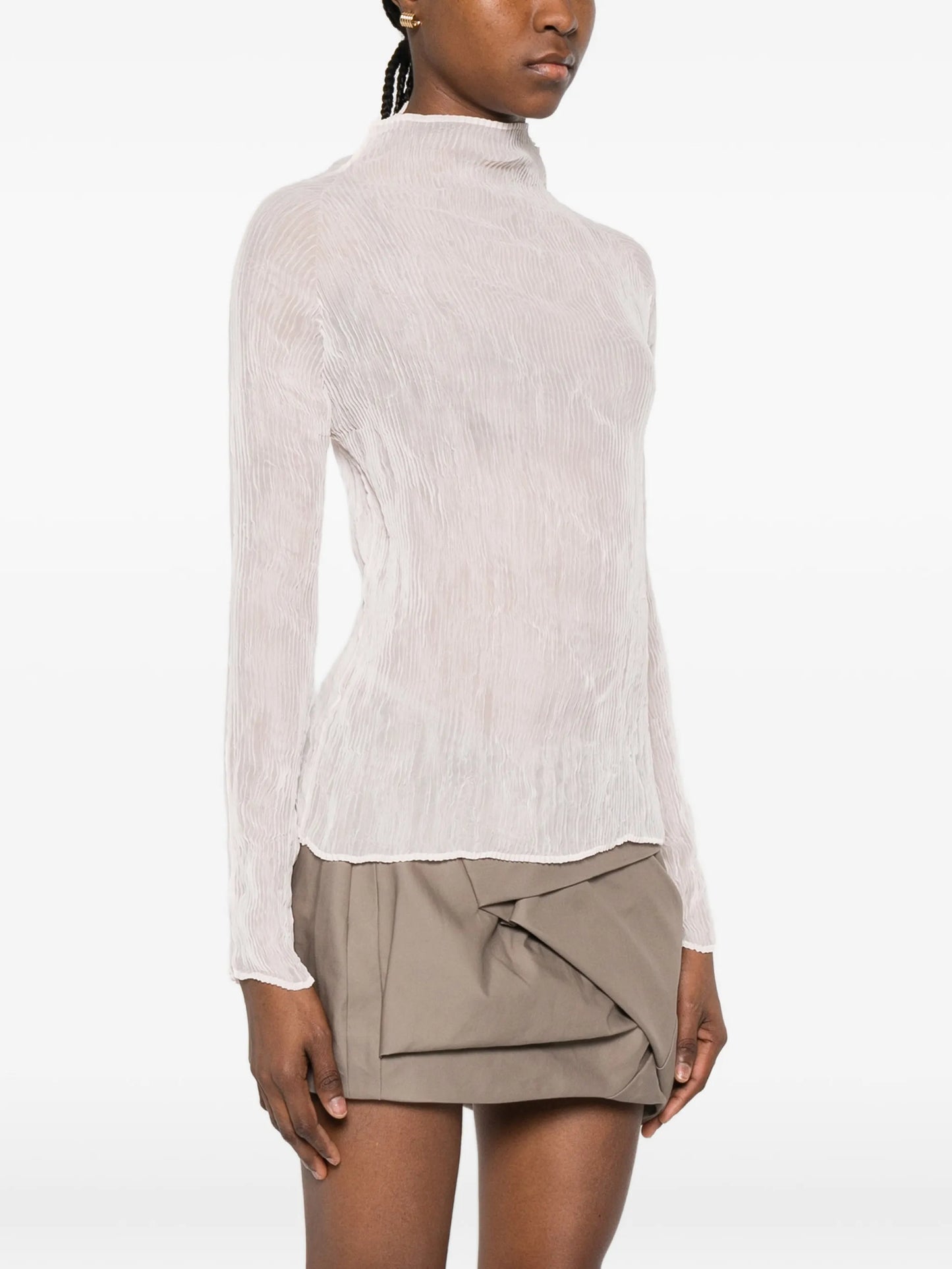chiffon long-sleeve top